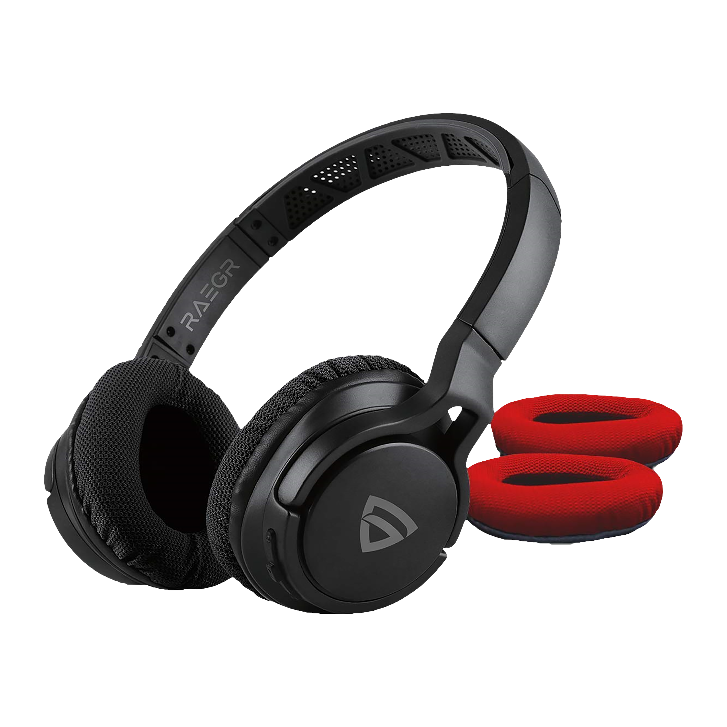 RAEGR AirBeats 500 RG10066 Bluetooth Headphone with Mic (10 Hours Playback, Over Ear, Black/Red)_1