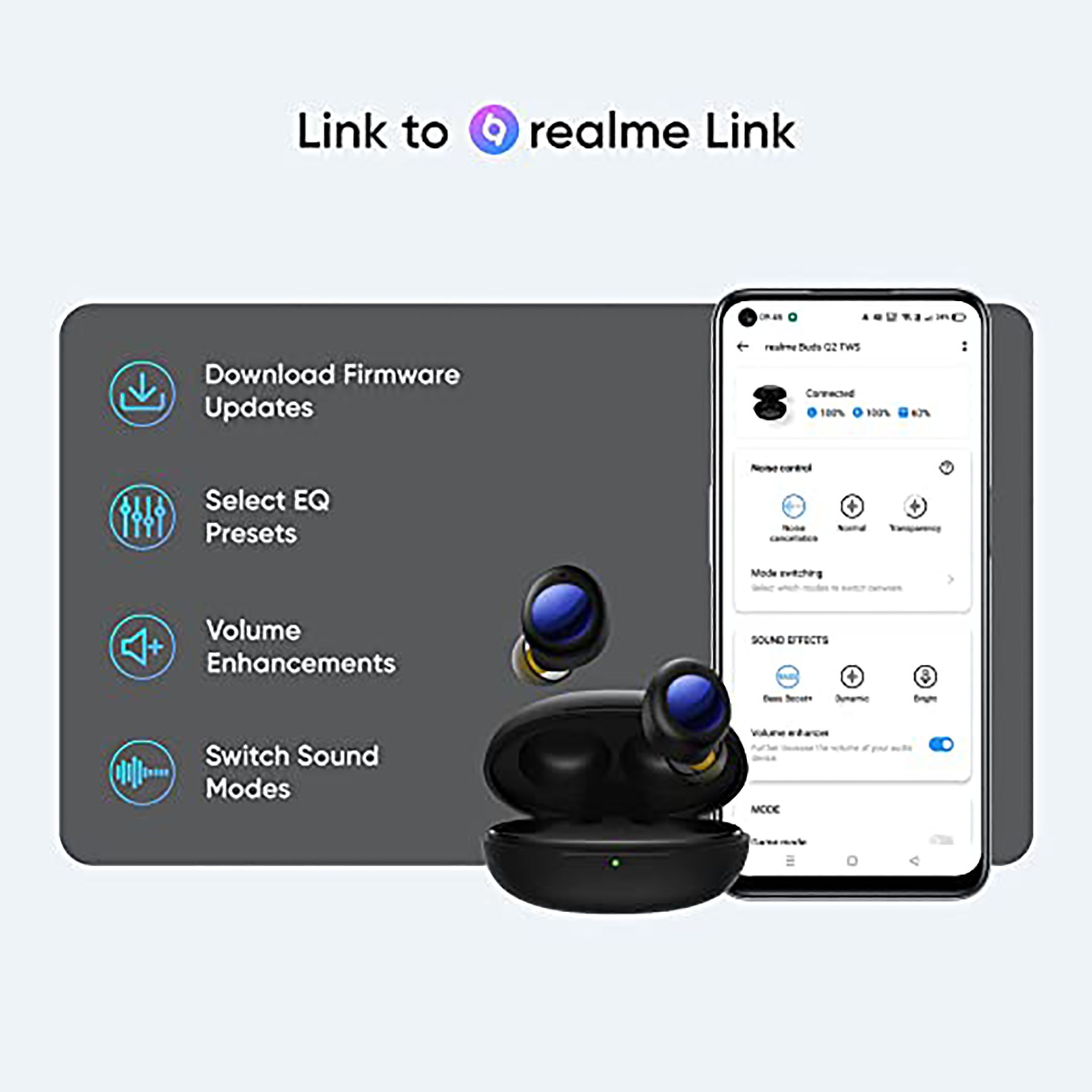 realme Buds Q2 RMA2008 TWS Earbuds with Active Noise Cancellation (IPX5 Water Resistant, 28 Hours Playback, Active Black) realme Buds Q2 RMA2008 TWS Earbuds with Active Noise Cancellation (IPX5 Water Resistant, 28 Hours Playback, Active Black)_8