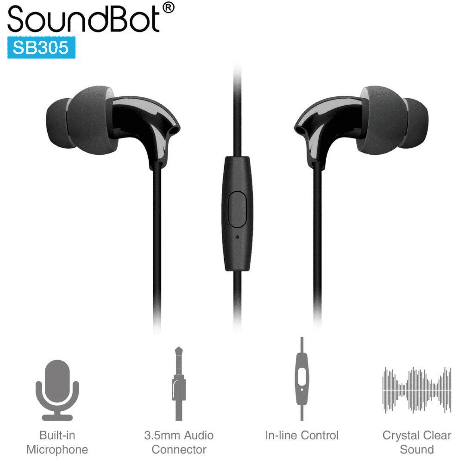 SoundBot SB305 Wired Earphone with Mic (In Ear, Black)_7