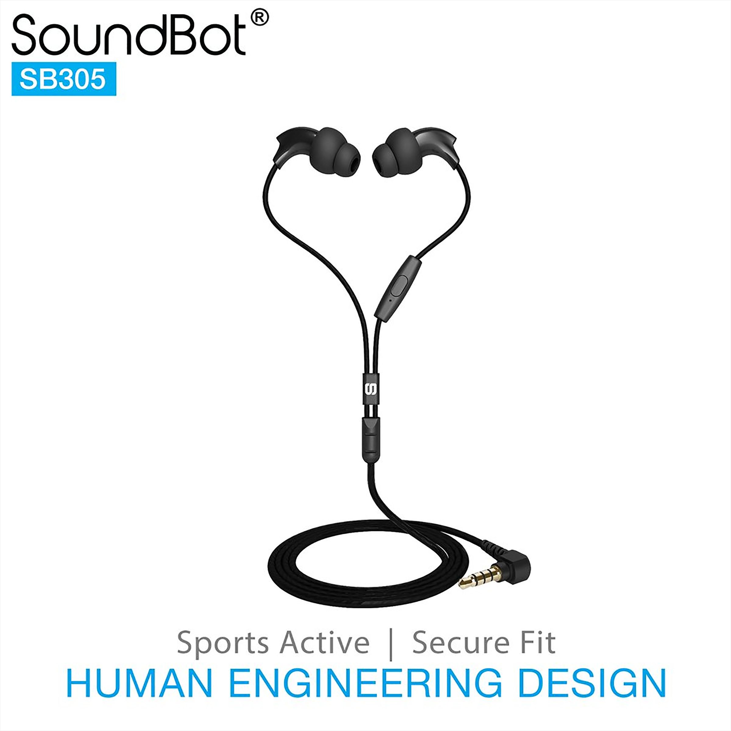 SoundBot SB305 Wired Earphone with Mic (In Ear, Black)_4