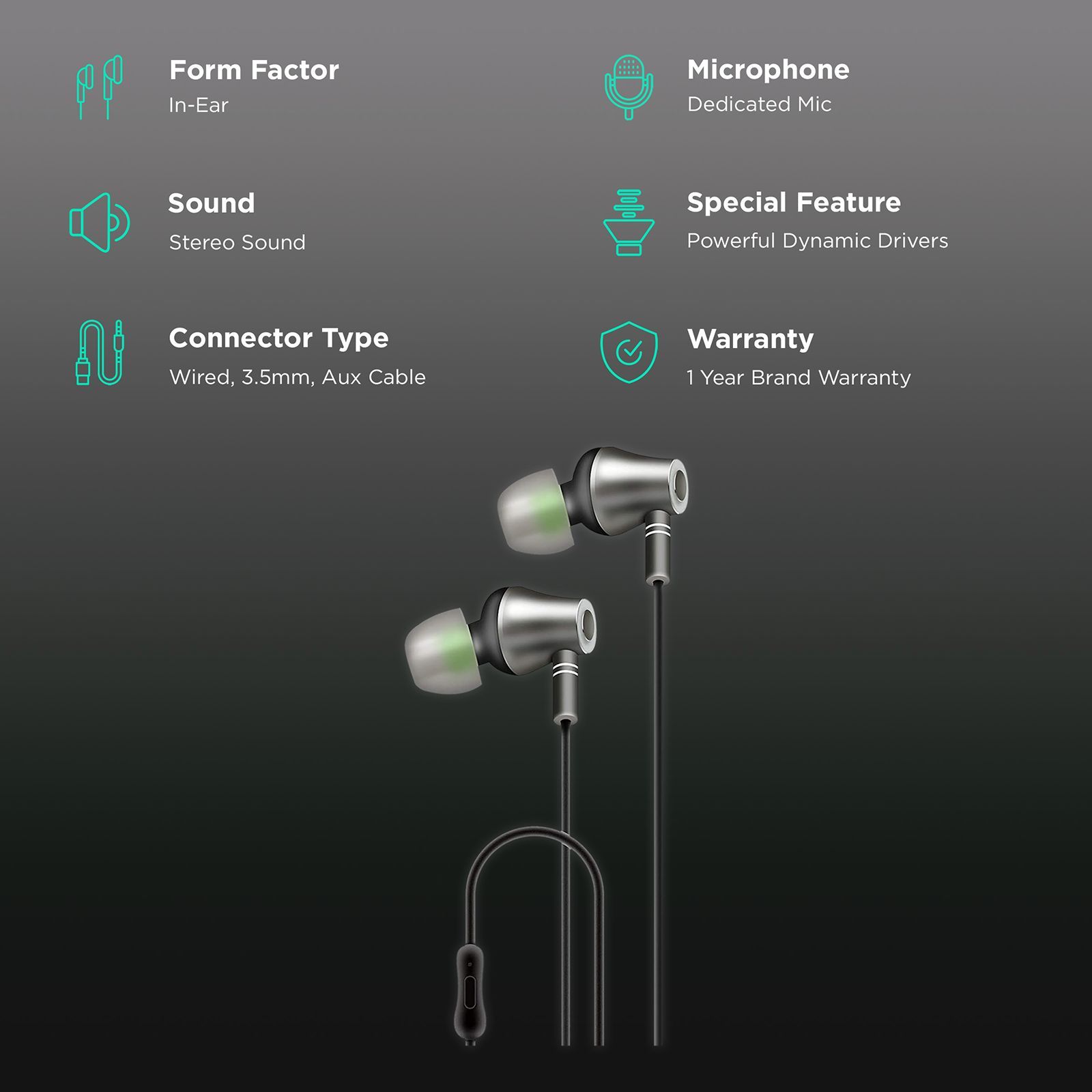 AT&T E10 Wired Earphone with Mic (In Ear, Black) AT&T E10 Wired Earphone with Mic (In Ear, Black)_2