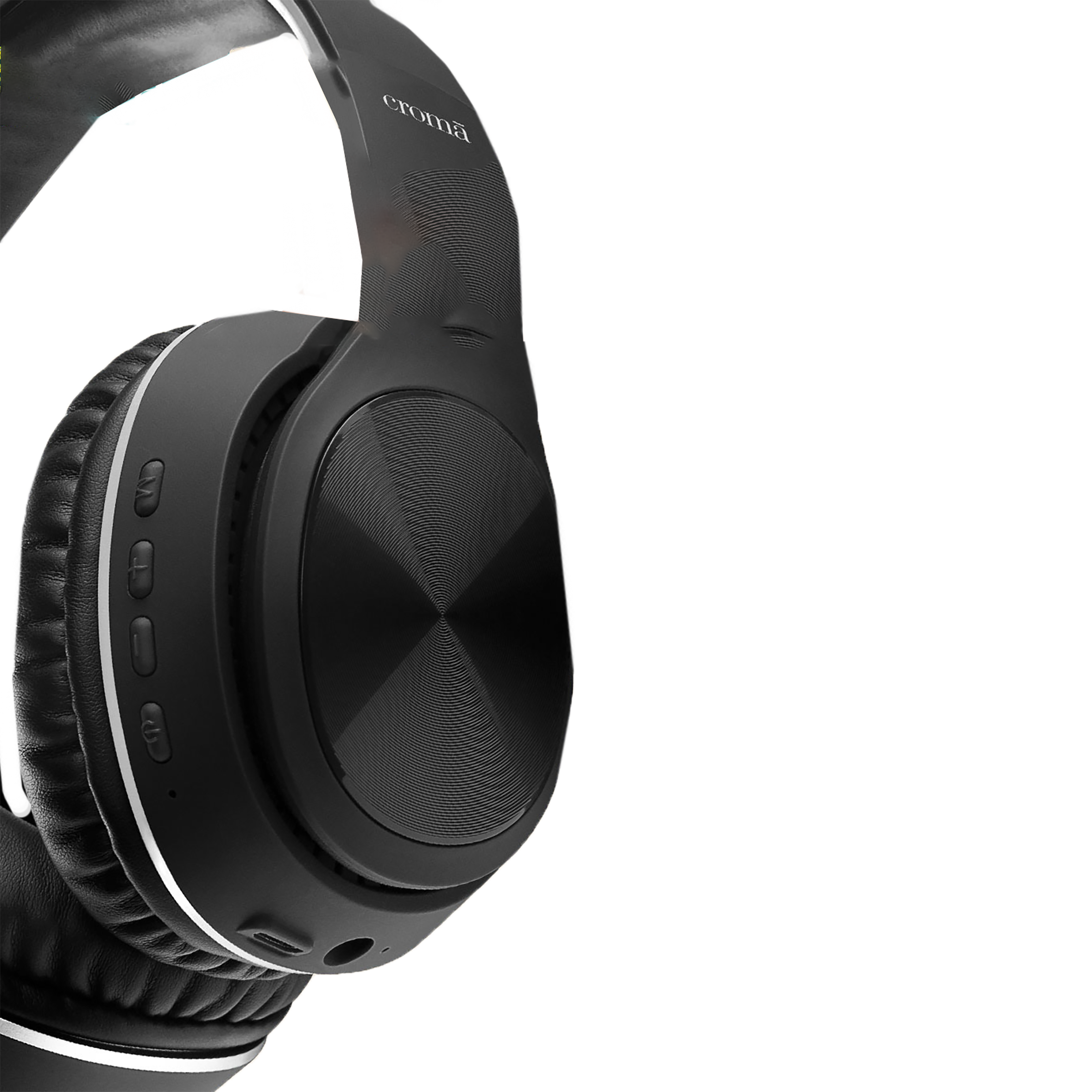 Croma Bluetooth Headphone with Mic (Up to 16 Hours Playback, On Ear, Black)_4