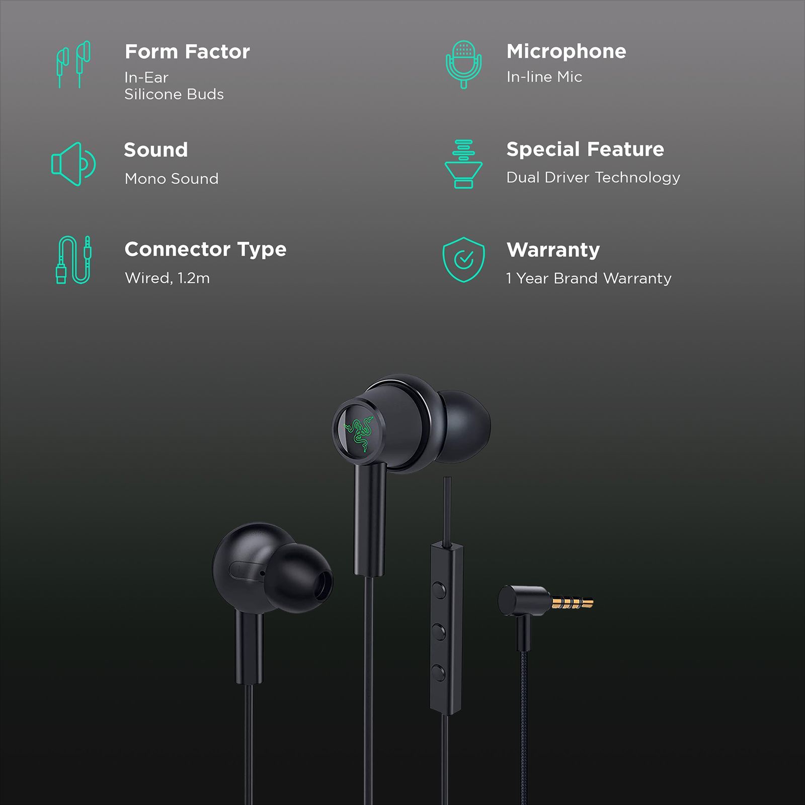 RAZER Hammerhead Duo RZ12-02790200-R3M1 In-Ear Truly Wireless Earbuds with Mic (Dual Driver Technology, Black)_2