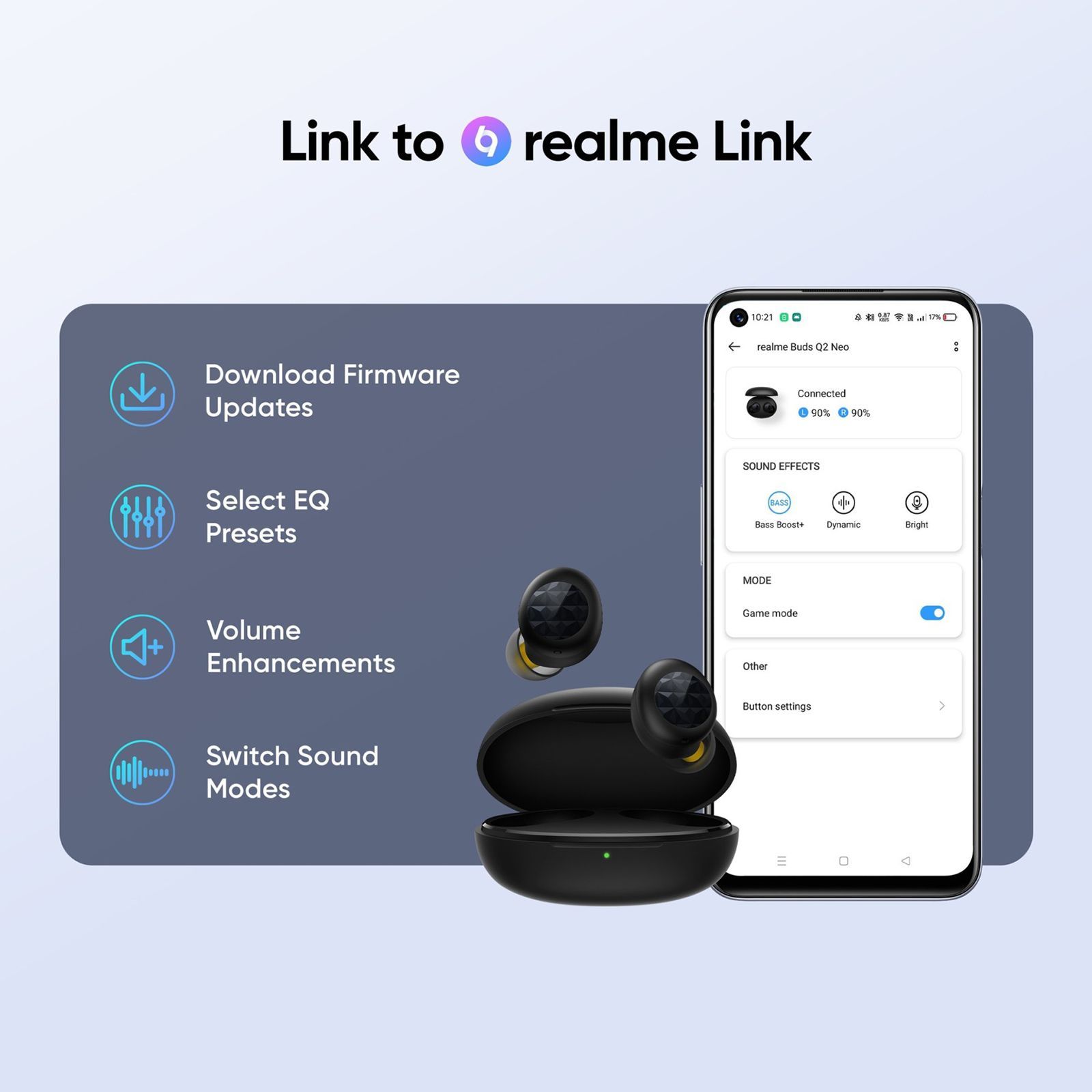 realme Buds Q2 Neo RMA2010 TWS Earbuds with Environmental Noise Cancellation (IPX4 Water Resistant, 20 Hours Playback, Black) realme Buds Q2 Neo RMA2010 TWS Earbuds with Environmental Noise Cancellation (IPX4 Water Resistant, 20 Hours Playback, Black)_9