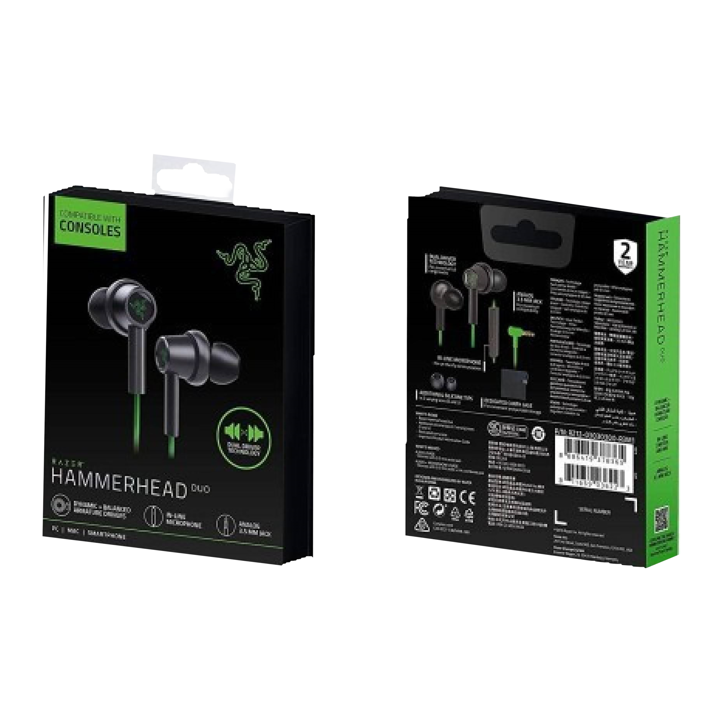 RAZER Hammerhead Duo RZ12-03030300-R3M1 Wired Earphone with Mic (In Ear, Green/Black)_4