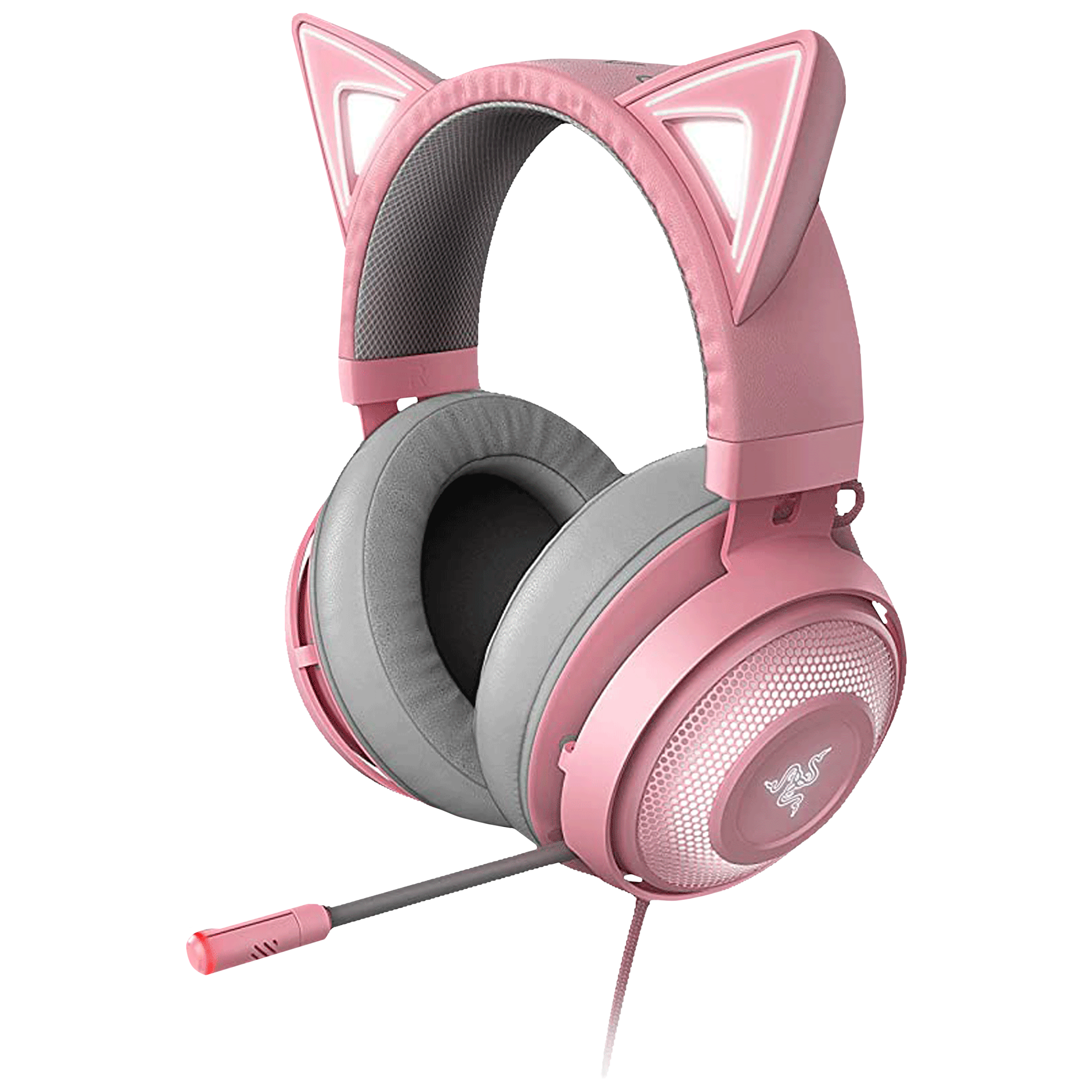RAZER Kraken Kitty Quartz RZ04-02980200-R3M1 Wired Gaming Headset with Active Noise Cancellation (Stream Reactive Lighting, Over Ear, Pink)_1