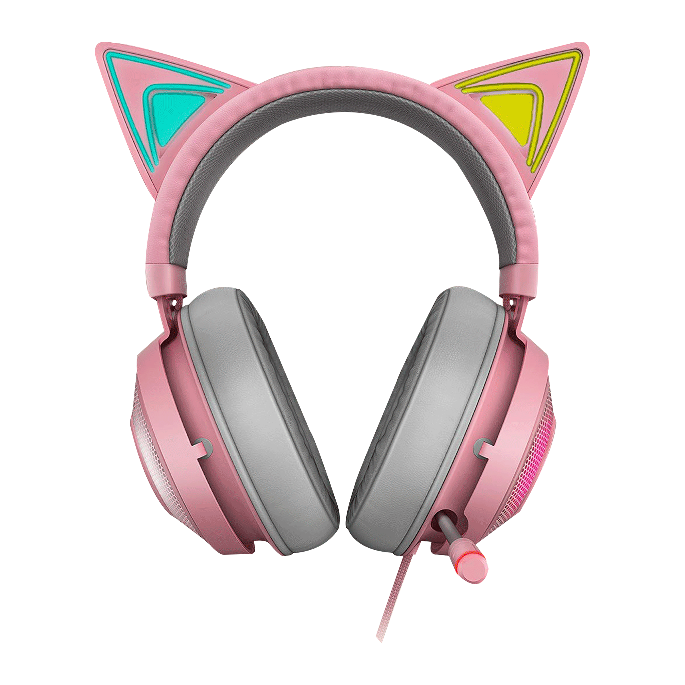 RAZER Kraken Kitty Quartz RZ04-02980200-R3M1 Wired Gaming Headset with Active Noise Cancellation (Stream Reactive Lighting, Over Ear, Pink)_3