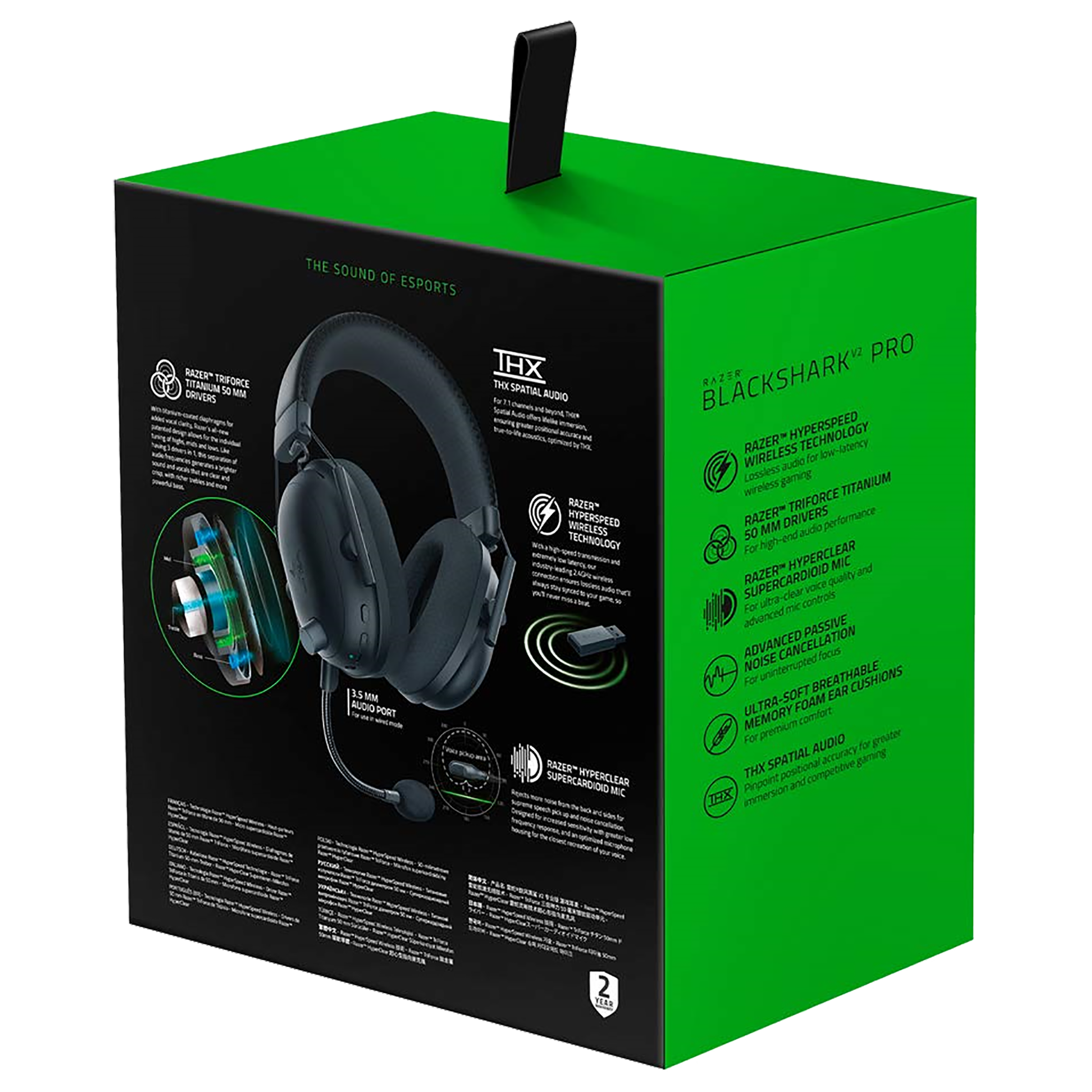 RAZER BlackShark V2 Pro RZ04-03220100-R3M1 Bluetooth Gaming Headset with Advanced Passive Noise Cancellation (24 Hours Playtime, Over Ear, Black)_12