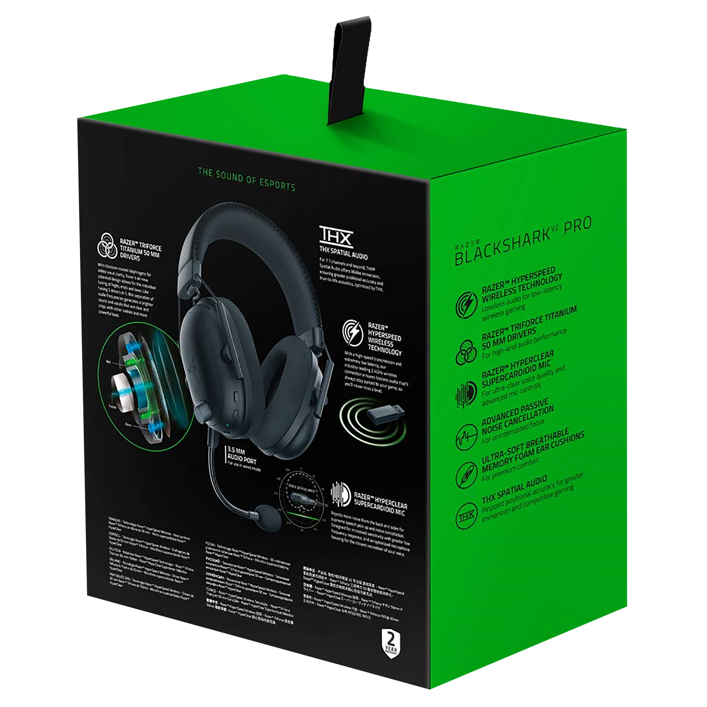 RAZER BlackShark V2 Pro RZ04-03220100-R3M1 Bluetooth Gaming Headset with Advanced Passive Noise Cancellation (24 Hours Playtime, Over Ear, Black)_6