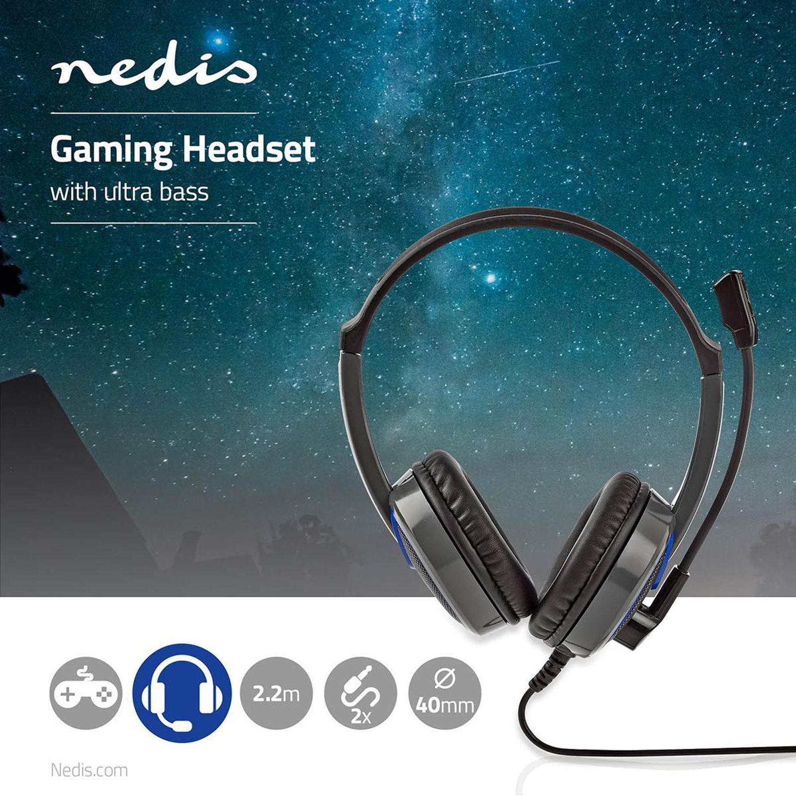 nedis GHST200BK Wired Gaming Headset (Lag Free Audio, Over Ear, Black)_9