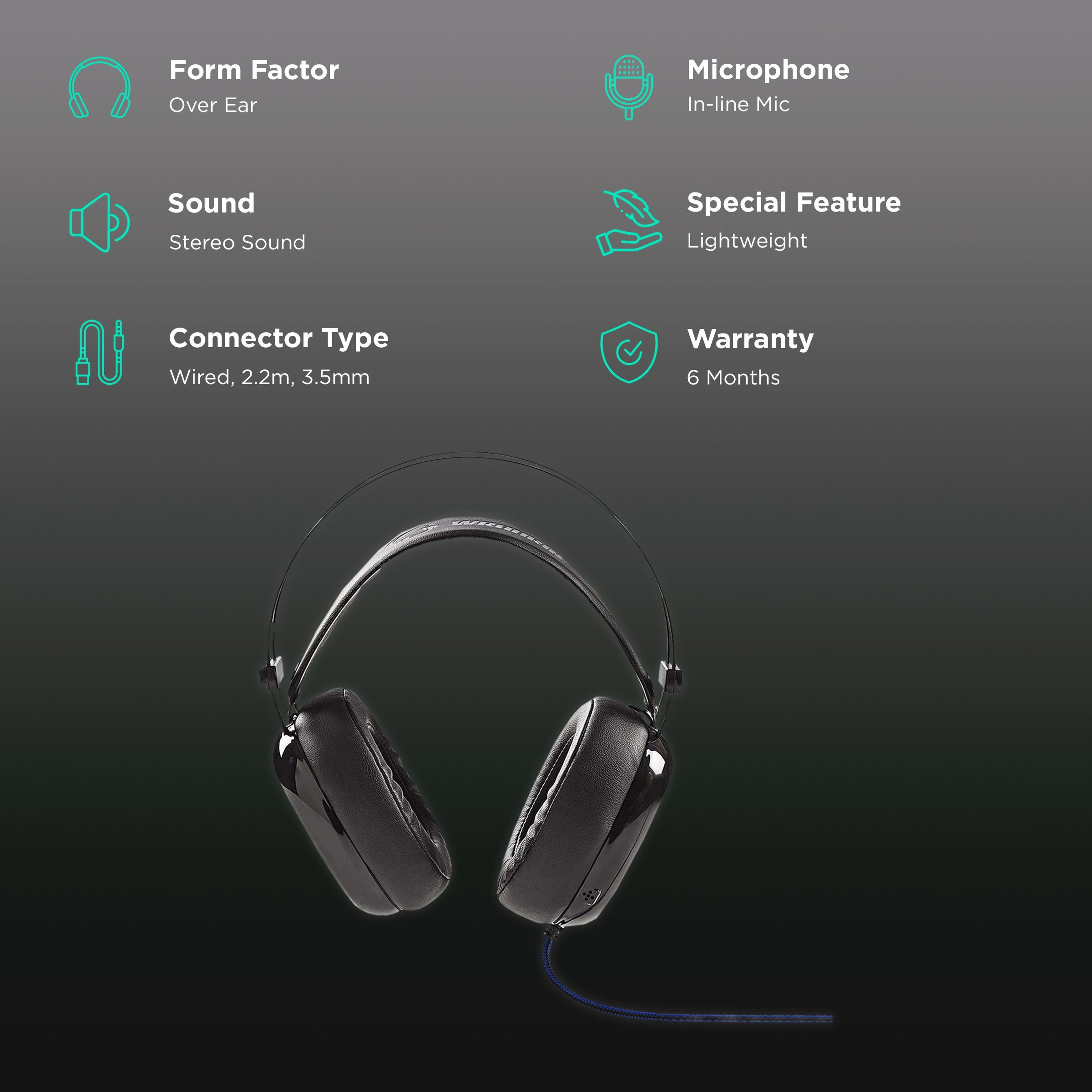 nedis GHST300BK Wired Gaming Headset (Adjustable Headband, Over Ear, Black)_2