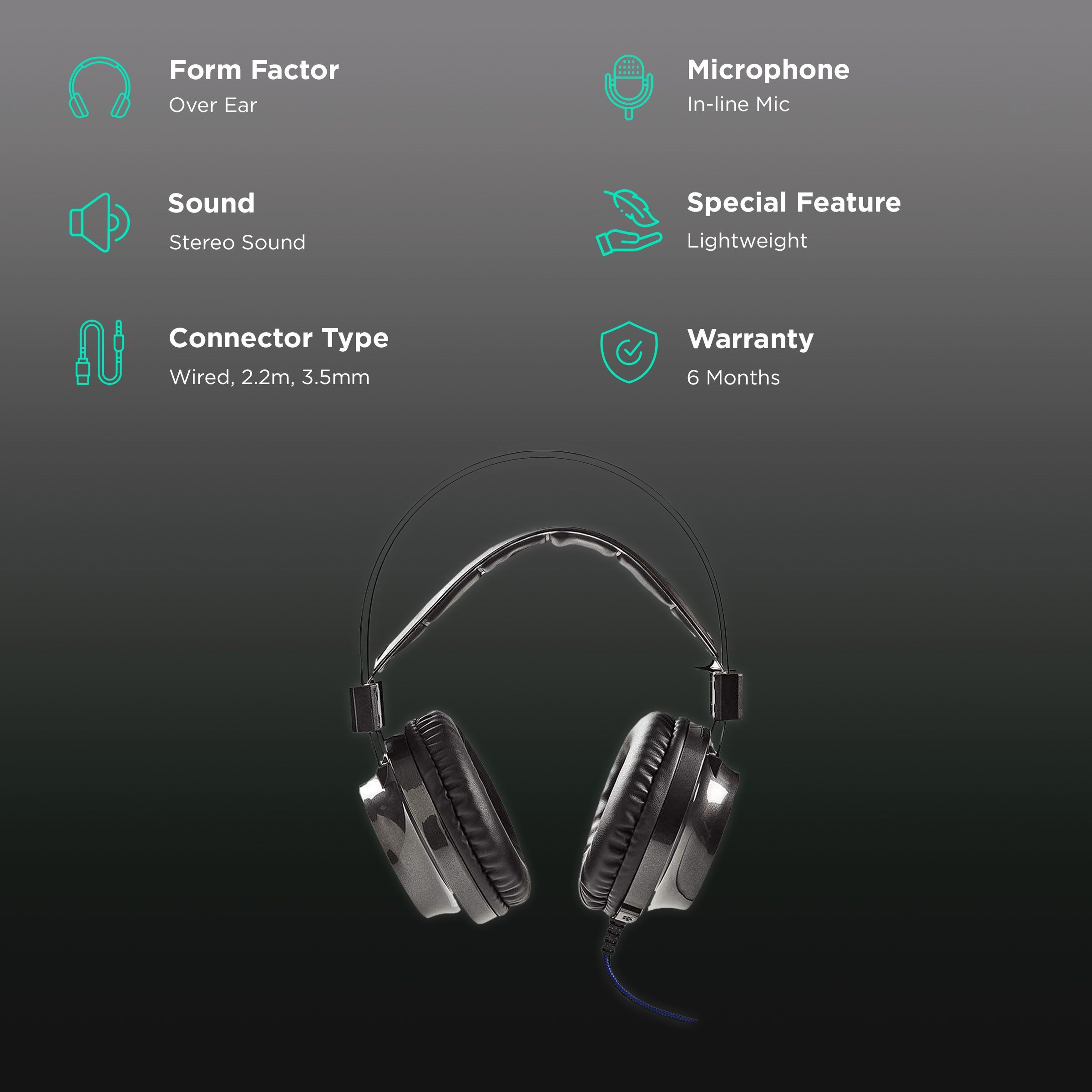 nedis GHST400BK Wired Gaming Headset (Extra Bass, Over Ear, Black)_2