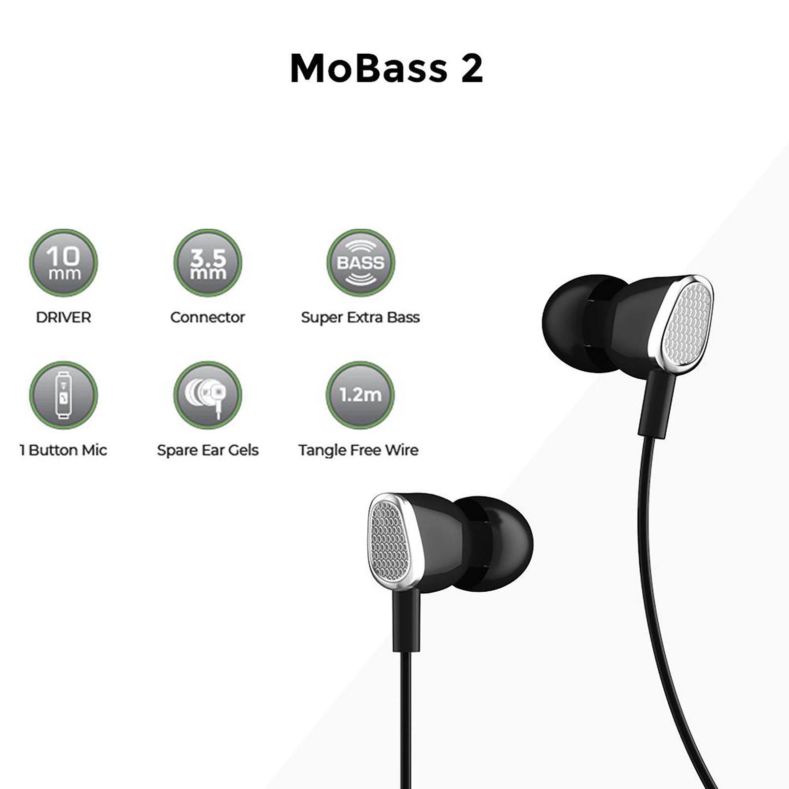 ultraprolink MoBass 2 UM1038BLK Wired Earphone with Mic (In Ear, Black) ultraprolink MoBass 2 UM1038BLK Wired Earphone with Mic (In Ear, Black)_7