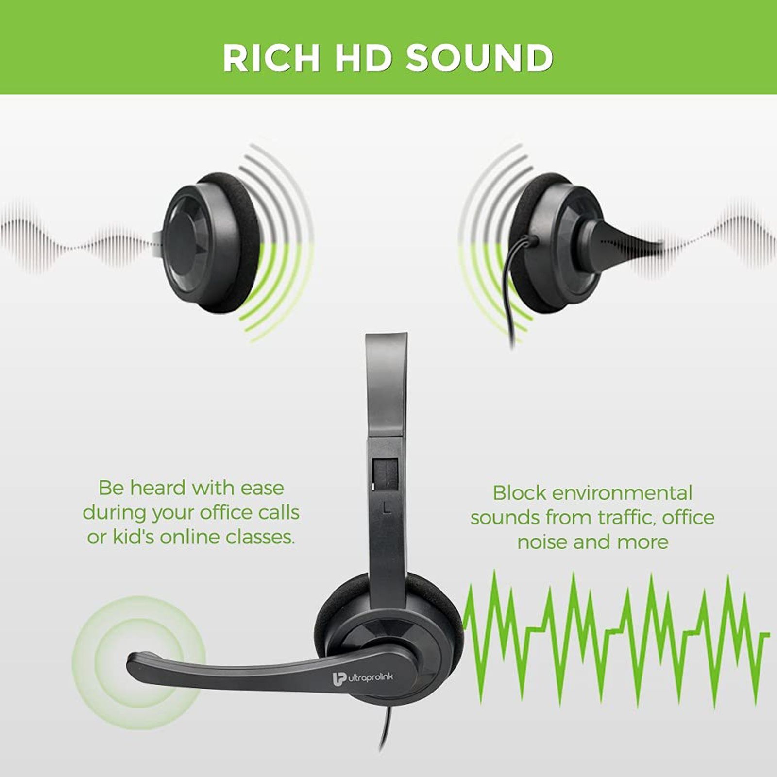 ultraprolink iChat UM1045A Wired Headphone with Mic (On Ear, Black)_5