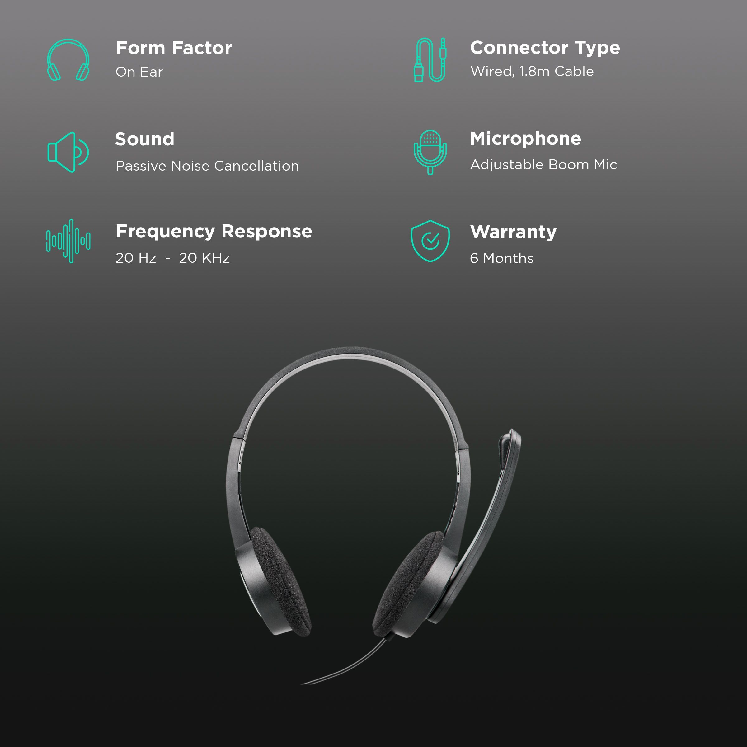 ultraprolink iChat UM1045A Wired Headphone with Mic (On Ear, Black)_2