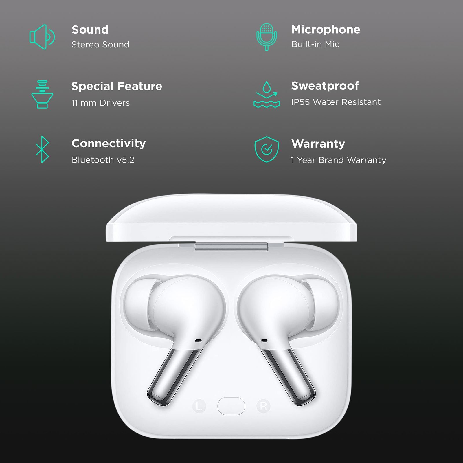 OnePlus Buds Pro TWS Earbuds with Adaptive Noise Cancellation (IP55 Water Resistant, Warp charge, Glossy White) OnePlus Buds Pro TWS Earbuds with Adaptive Noise Cancellation (IP55 Water Resistant, Warp charge, Glossy White)_2