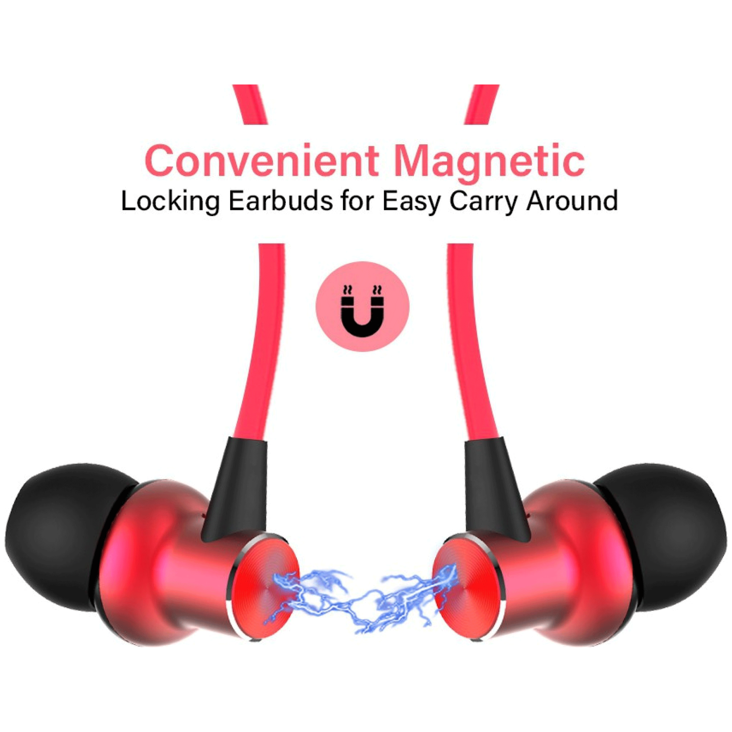 pTron Avento Classic 140317897 Neckband with Passive Noise Cancellation (Sweat & Water Resistant, 3.5 Hours Playtime, Black/Red)_5