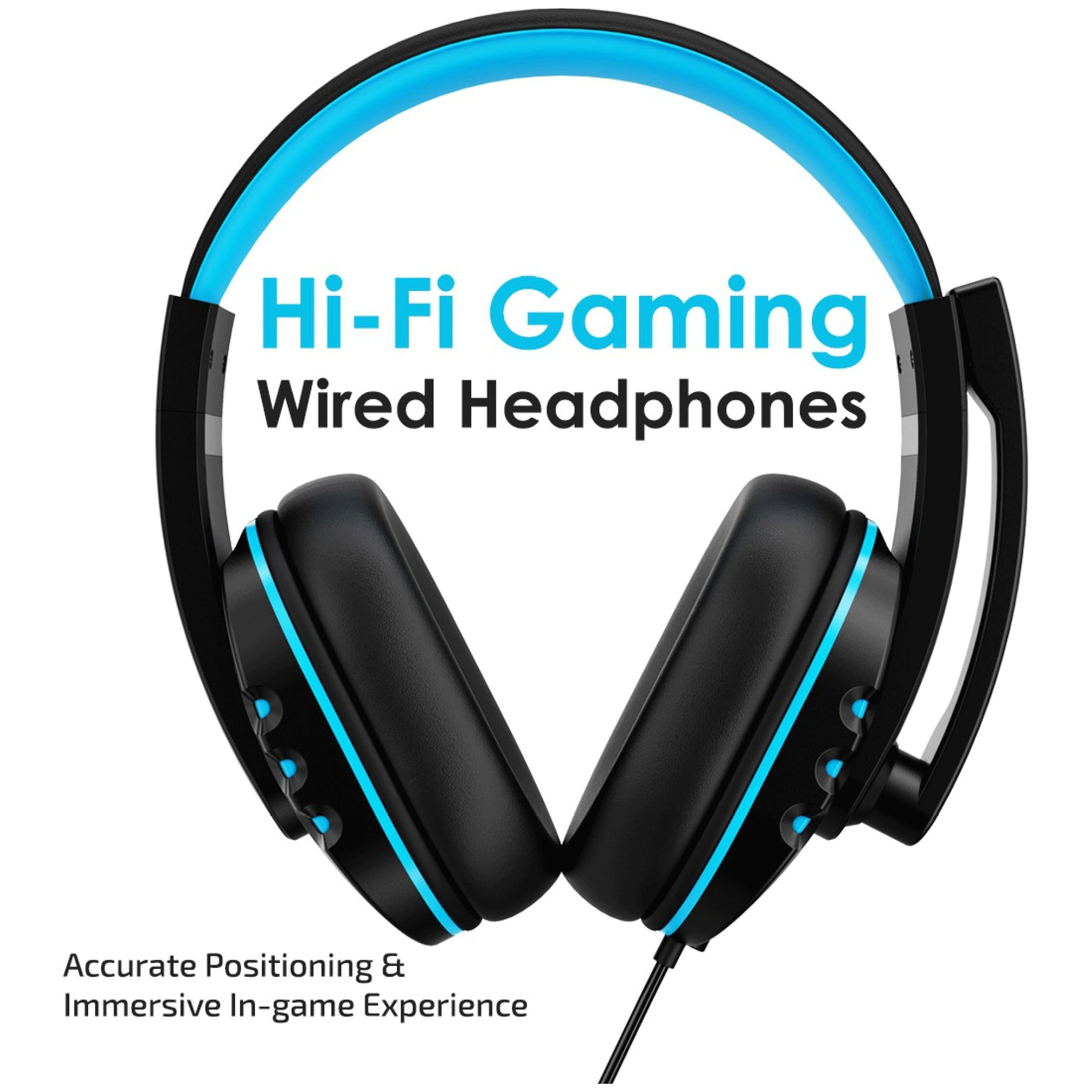 pTron Soundster Arcade 140317988 Over-Ear Wired Gaming Headphone with Mic (40mm Dynamic Driver, Black/Blue)_4