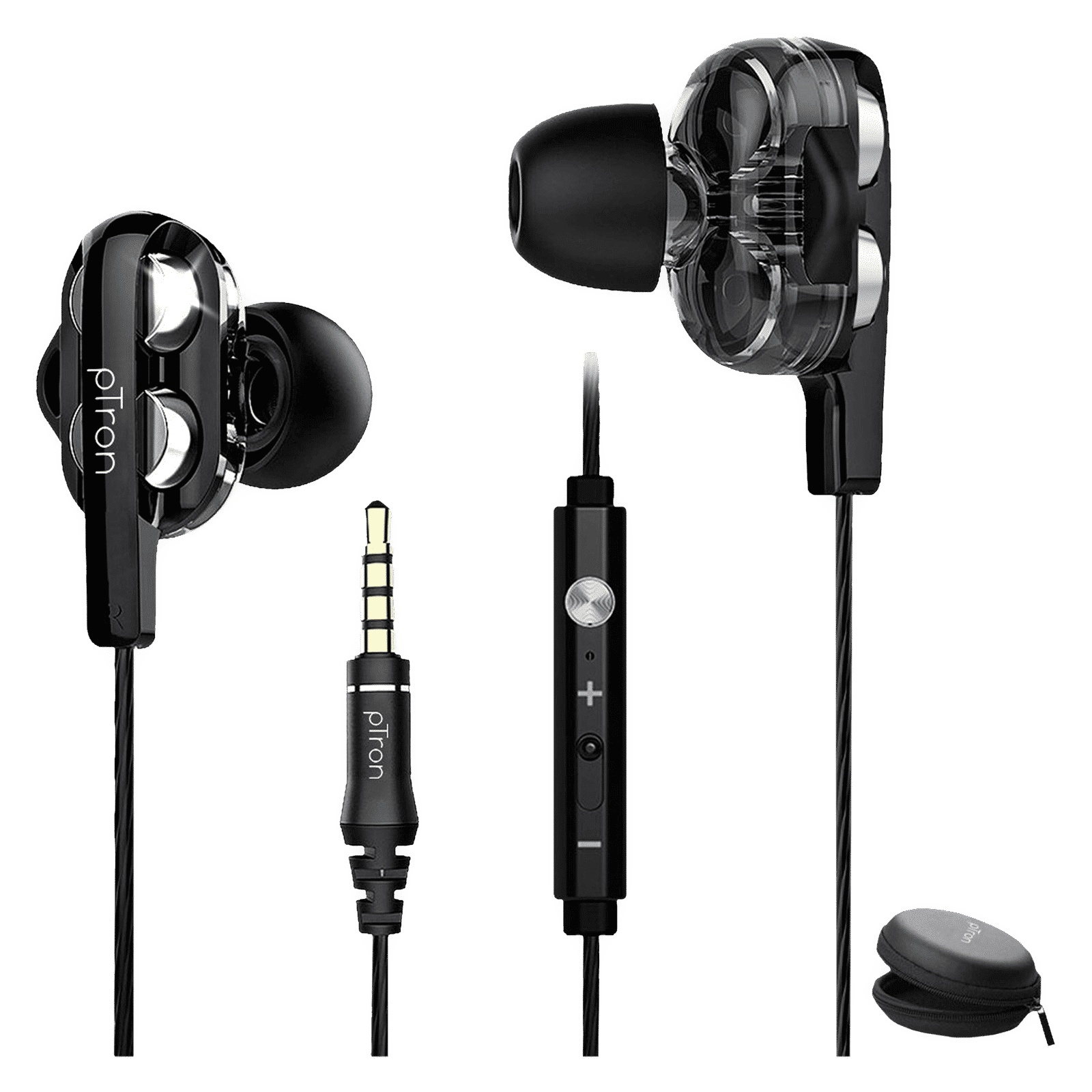 pTron Boom Pro 140317791 Wired Earphone with Mic (In Ear, Black/Silver)_1