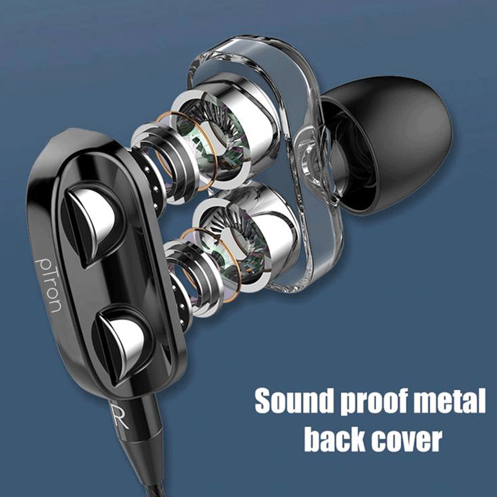 pTron Boom Pro 140317791 Wired Earphone with Mic (In Ear, Black/Silver)_9