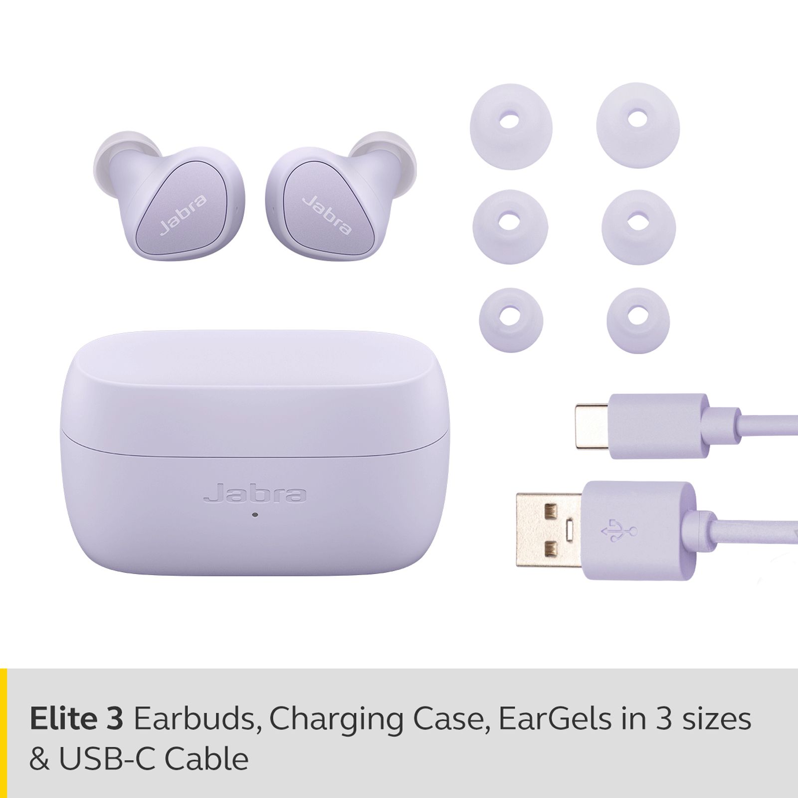 Jabra Elite 3 TWS Earbuds with Noise Isolation (IP55 Water & Dust Resistant, 28 Hours Playback, Lilac)_5