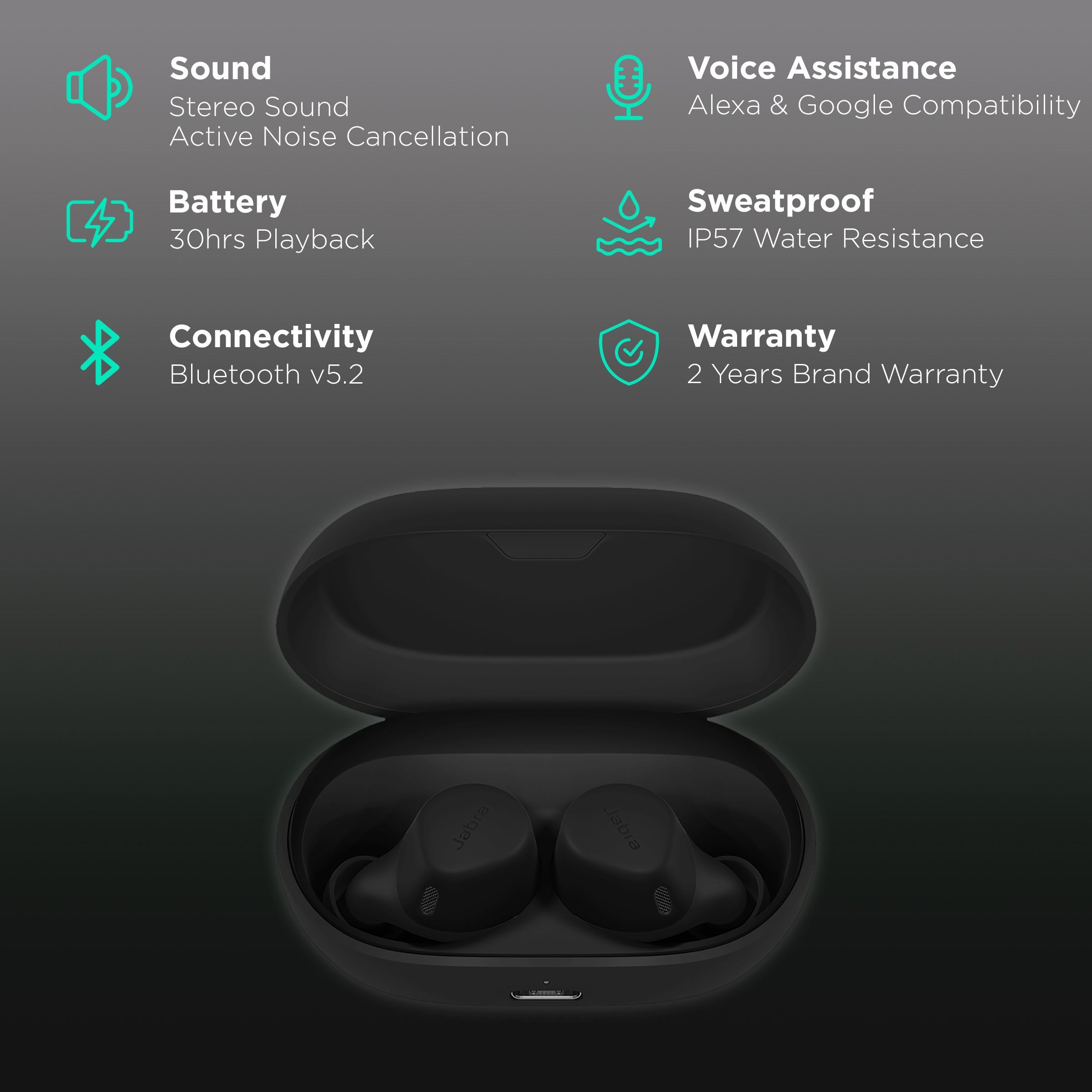 Jabra Elite 7 Active 100-99171000-40 TWS Earbuds with Active Noise Cancellation (IP57 Water, Sweat & Dustproof, 30 Hours Playback, Black)_2