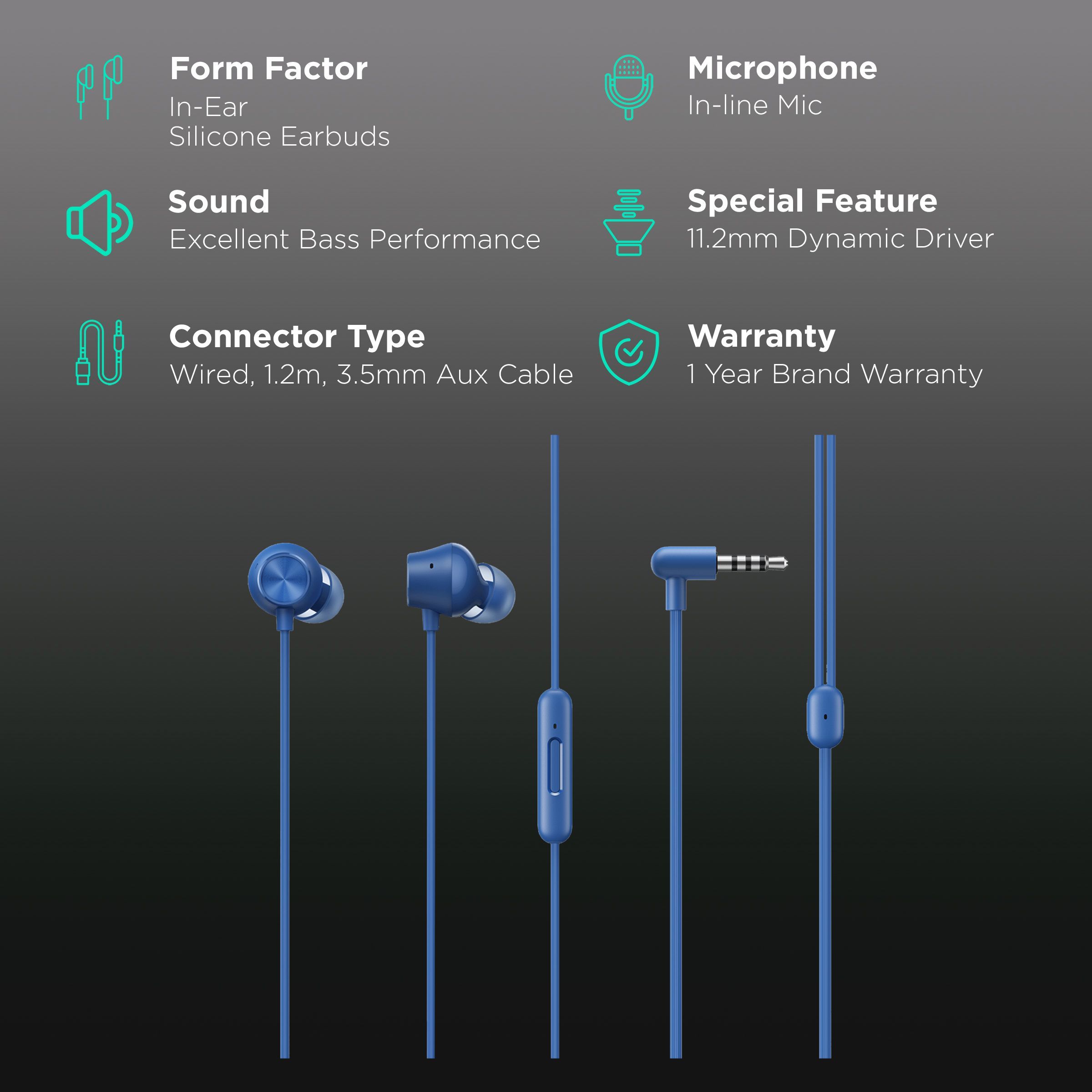 realme Buds 2 Neo RMA2016 Wired Earphone with Mic (In Ear, Blue) realme Buds 2 Neo RMA2016 Wired Earphone with Mic (In Ear, Blue)_2