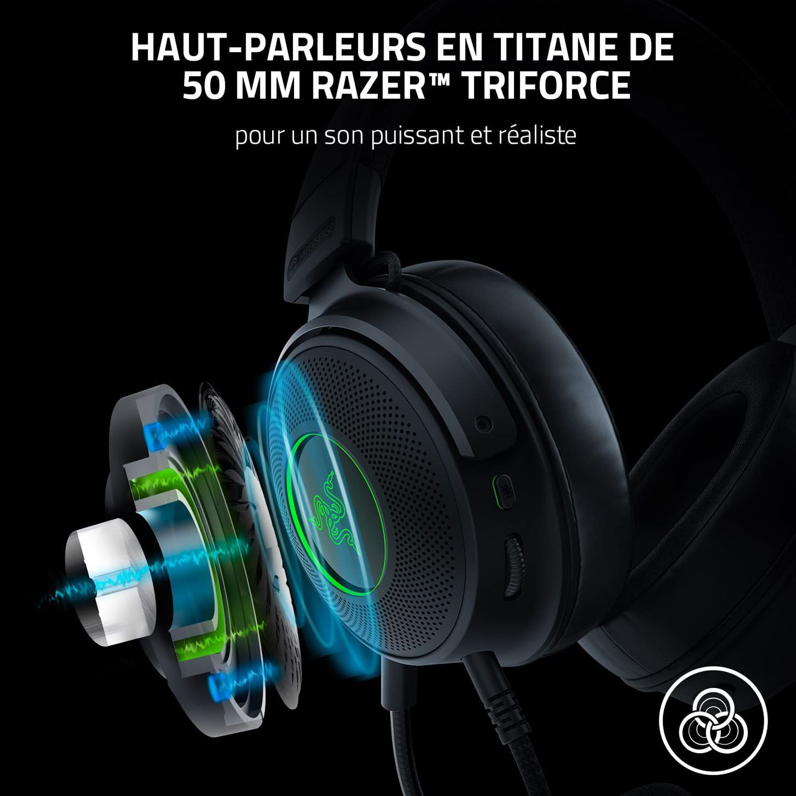 RAZER Kraken V3 HyperSense RZ04-03770100-R3M1 USB Gaming Headset Noise Cancellation (7.1 Surround Sound, Over Ear, Black)_5