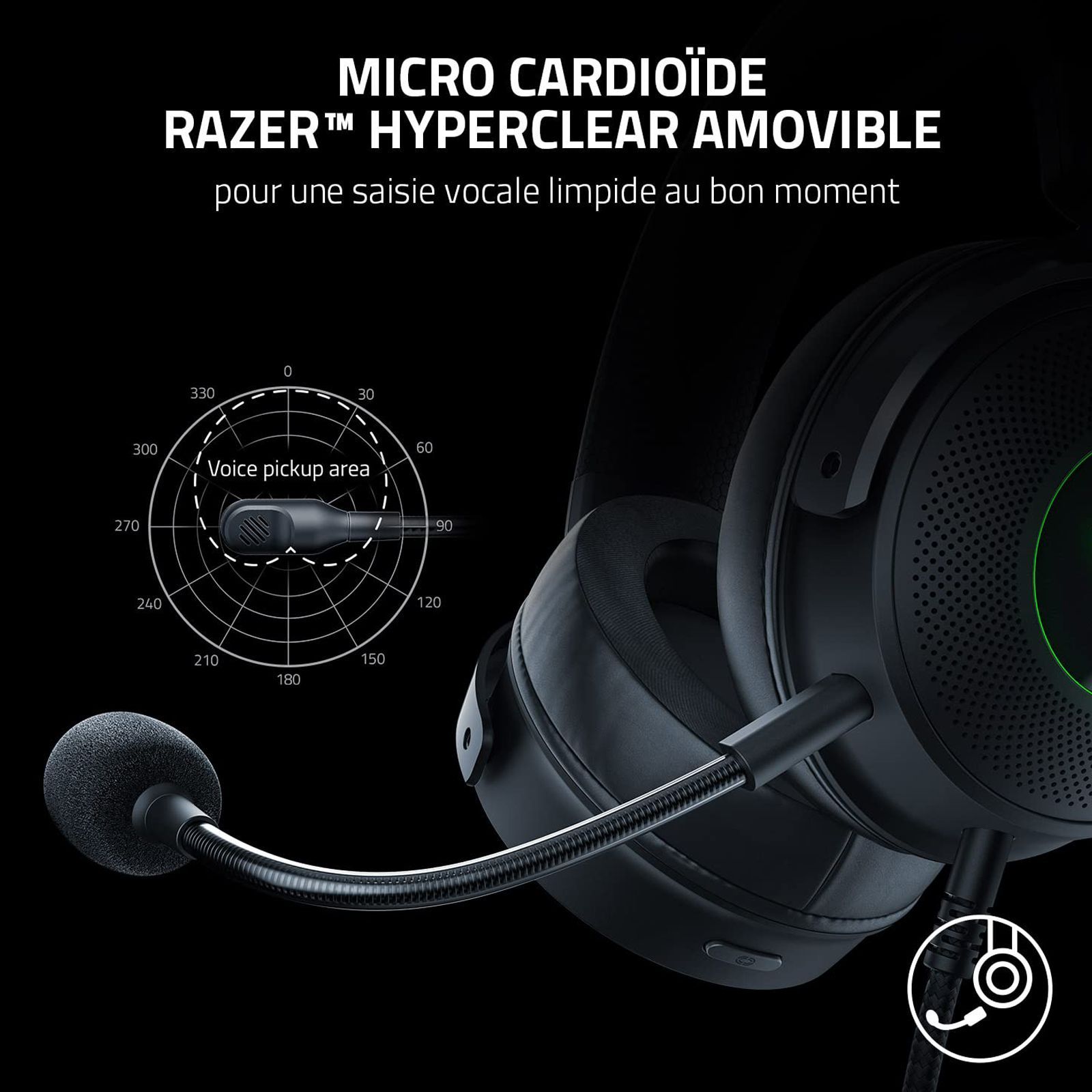 RAZER Kraken V3 HyperSense RZ04-03770100-R3M1 USB Gaming Headset Noise Cancellation (7.1 Surround Sound, Over Ear, Black)_7