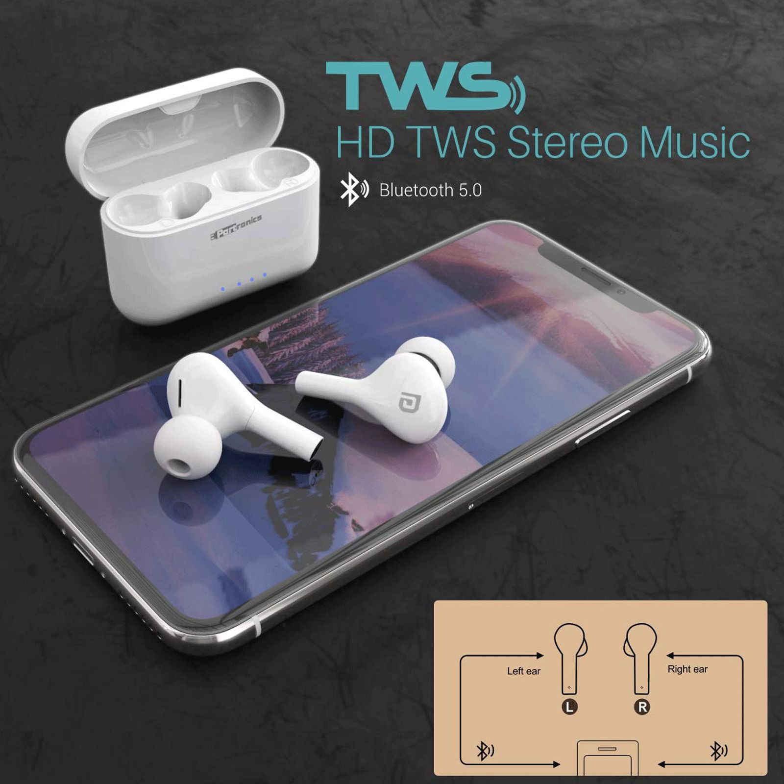 PORTRONICS Harmonics Twins 33 POR 1175 TWS Earbuds with Passive Noise Cancellation (IPX5 Sweat & Water Resistant, 27 Hours Playtime, White)_7