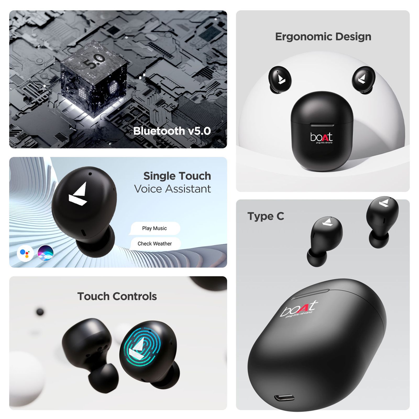 boAt Airdopes 381 TWS Earbuds (IPX5 Water Resistant, 20 Hours Playback, Black)_5