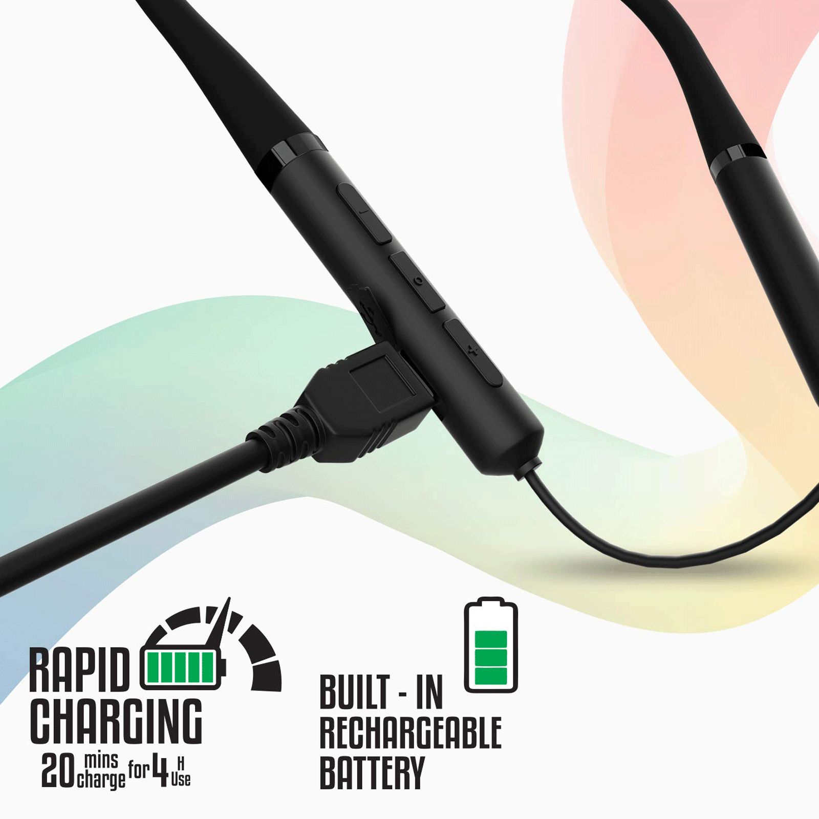 ZEBRONICS Yoga 90 Pro Neckband (Water Resistant, 9 Hours Playtime, Black)_6