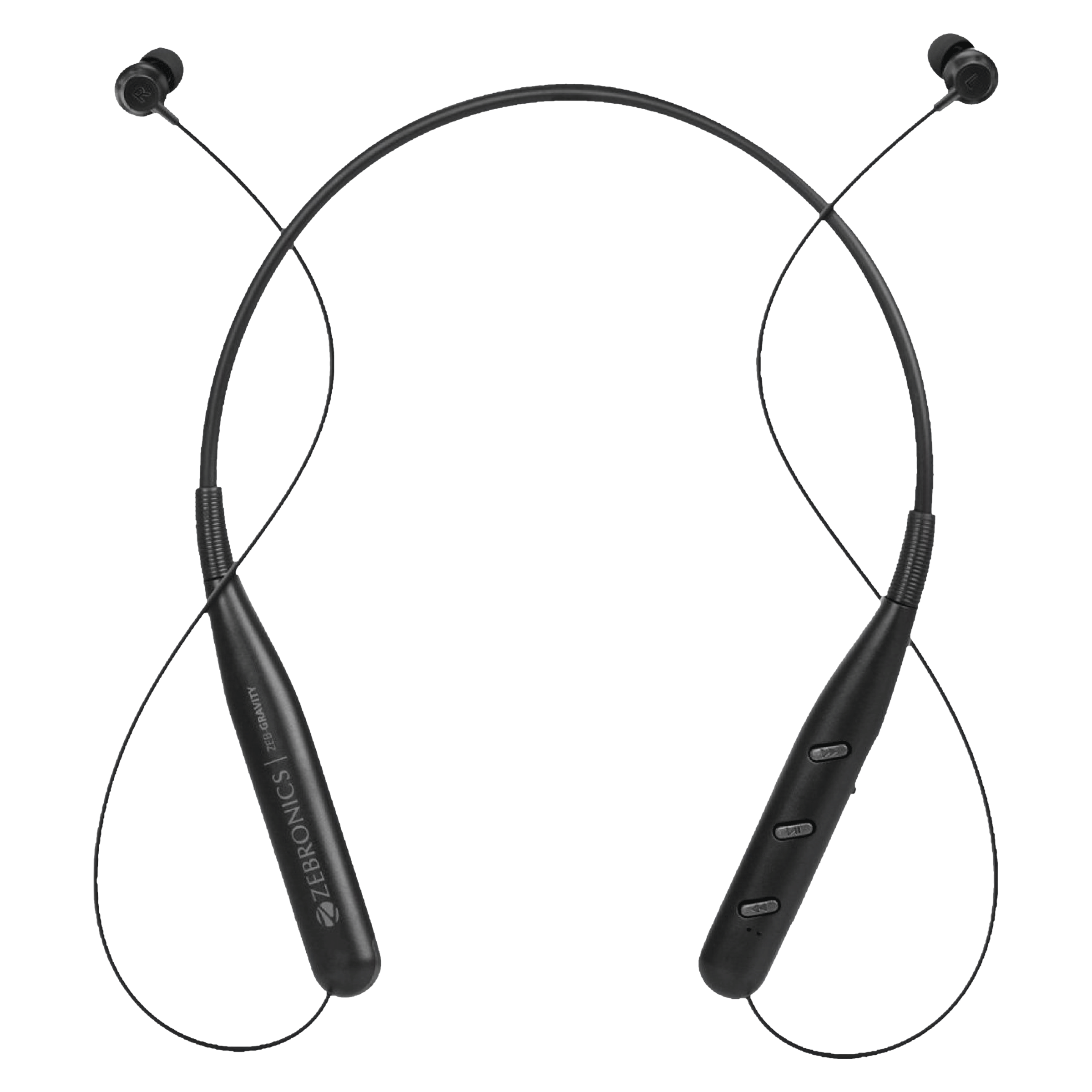 ZEBRONICS Gravity Neckband (Splashproof, 13 Hours Playback, Black)_1