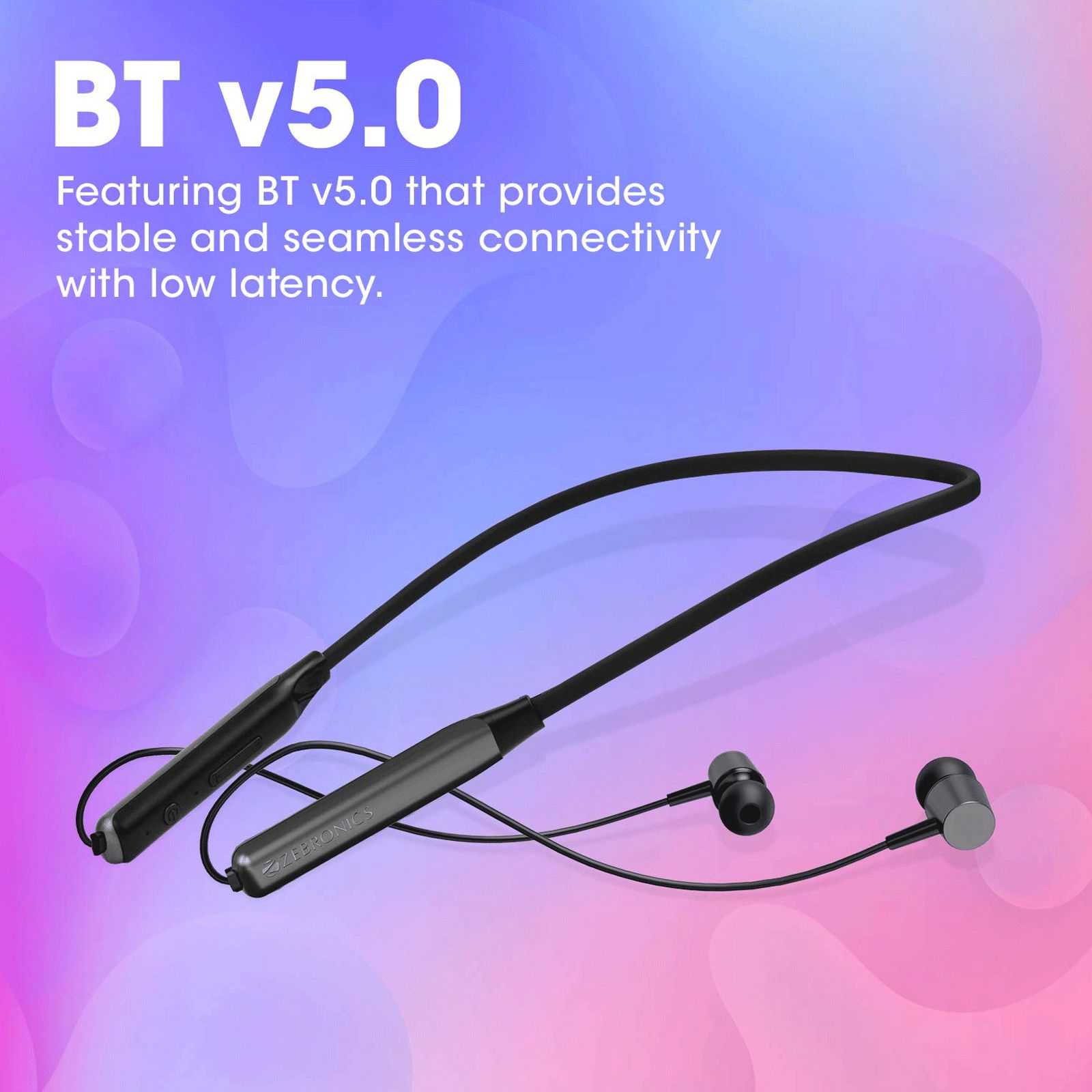 ZEBRONICS Evolve Neckband (17 Hours Playtime, Grey)_7