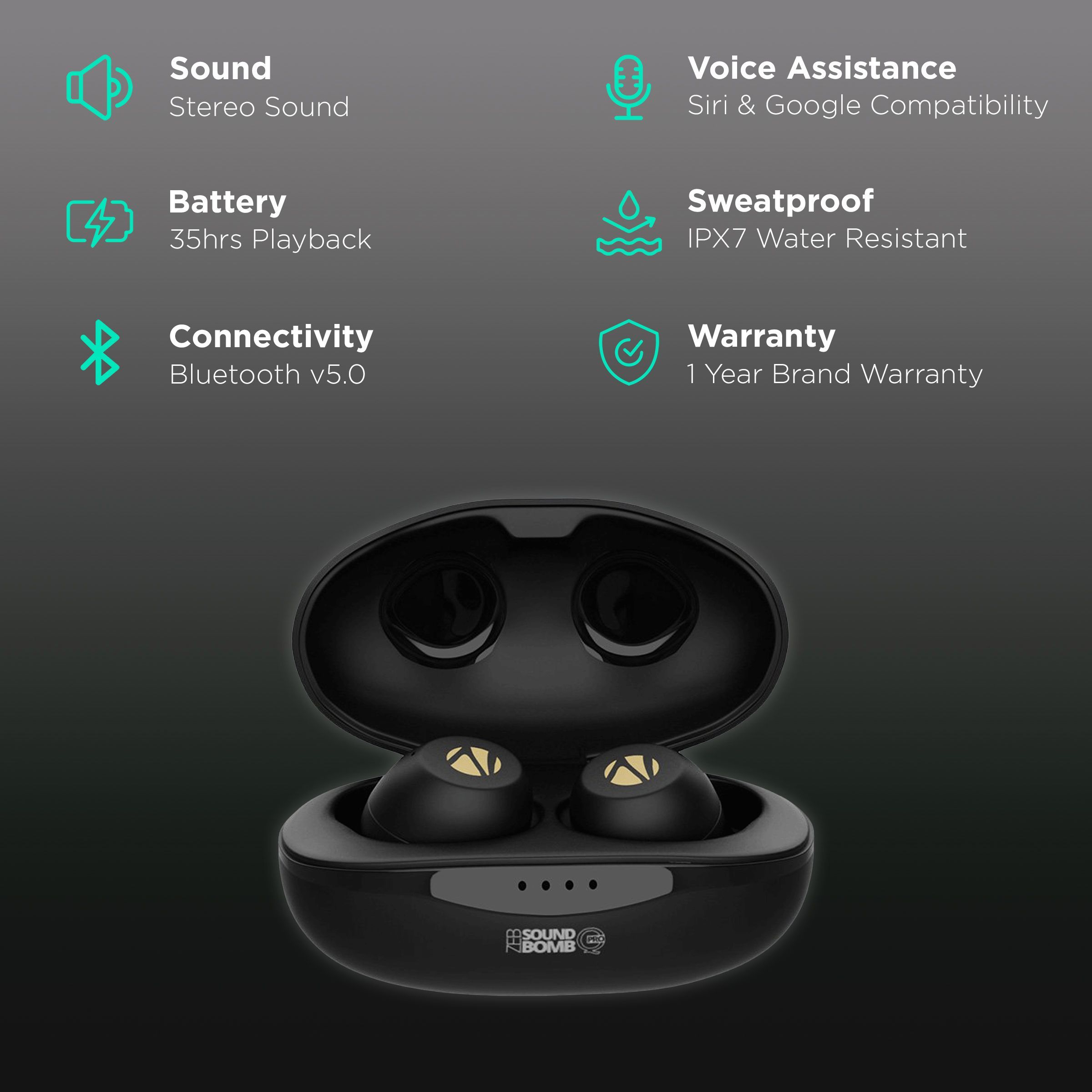 ZEBRONICS Sound Bomb Q Pro TWS Earbuds (Sweat & Water Resistant, 35 Hours Playtime, Black)_2