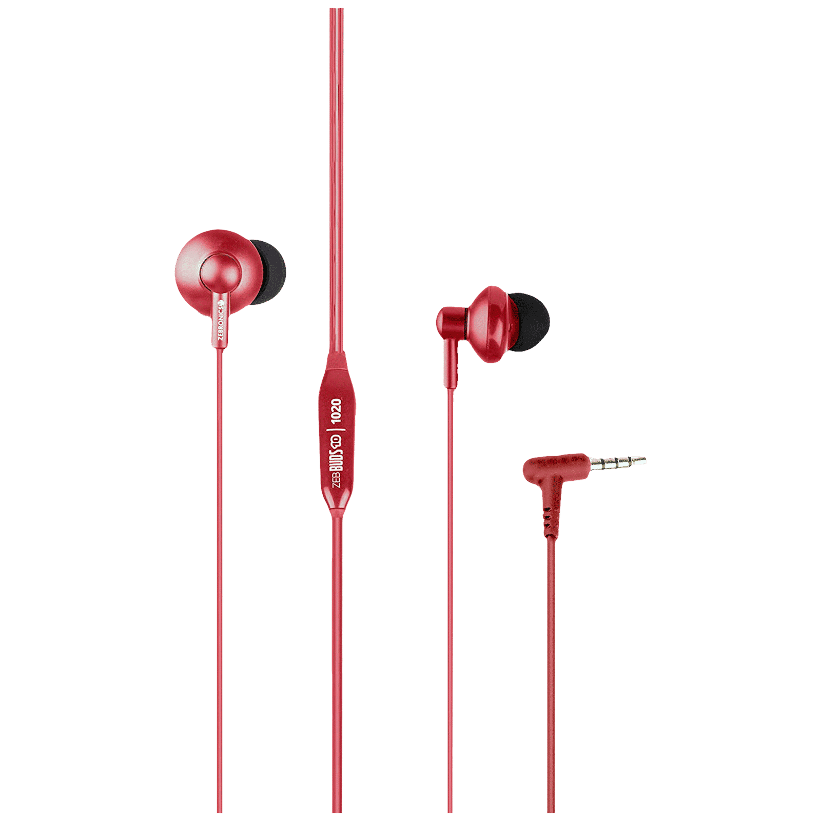 ZEBRONICS Buds 10 Wired Earphone with Mic (In Ear, Red) ZEBRONICS Buds 10 Wired Earphone with Mic (In Ear, Red)_1