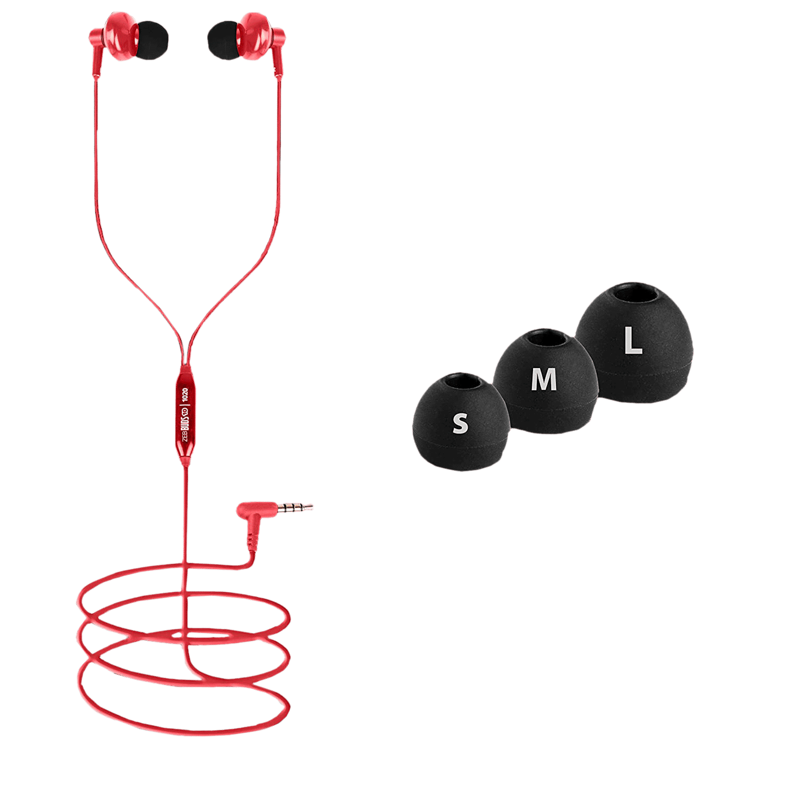 ZEBRONICS Buds 10 Wired Earphone with Mic (In Ear, Red) ZEBRONICS Buds 10 Wired Earphone with Mic (In Ear, Red)_5