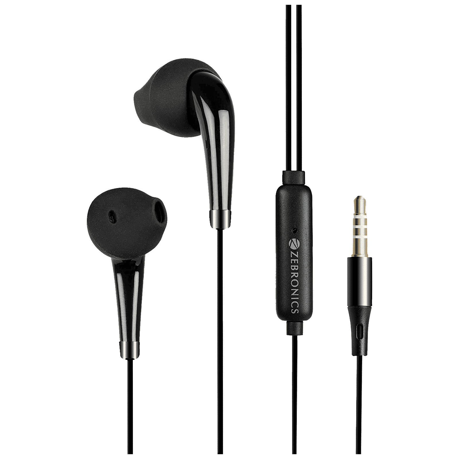 ZEBRONICS Calyx Wired Earphone with Mic (In Ear, Black)_1