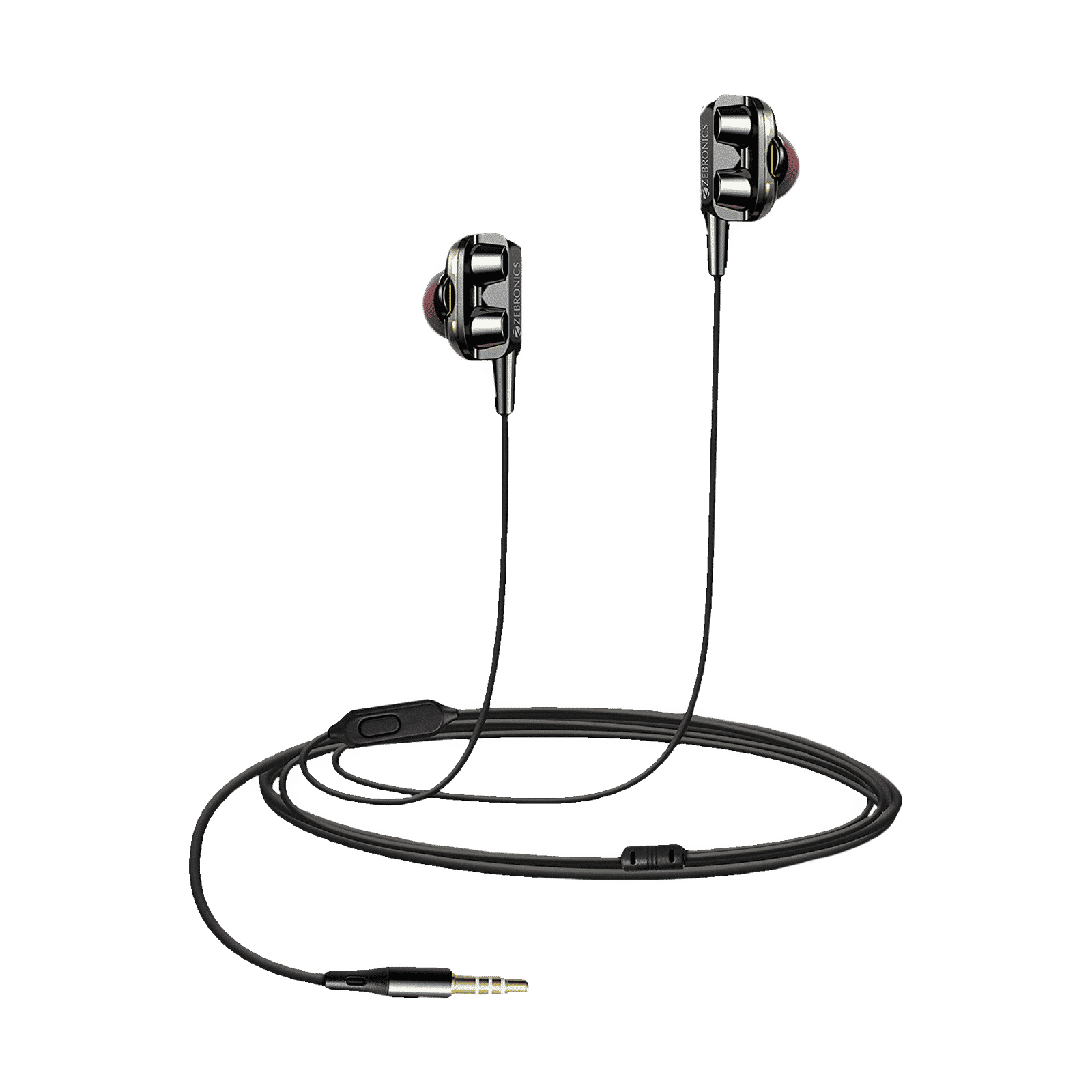 ZEBRONICS Magic Wired Earphone with Mic (In Ear, Black)_1