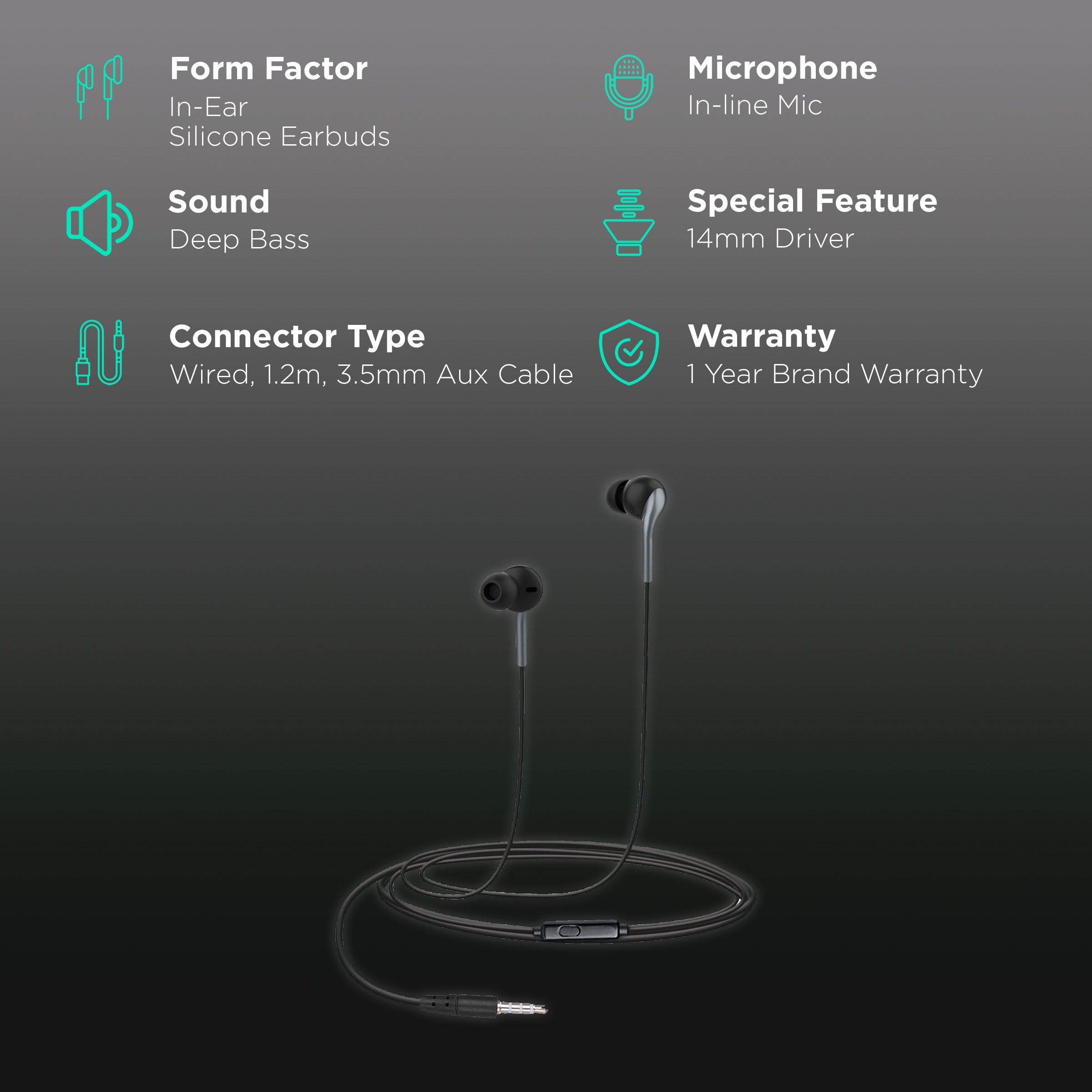 Zebronics Bro Plus Wired Earphone with Mic (In Ear, Black)_2