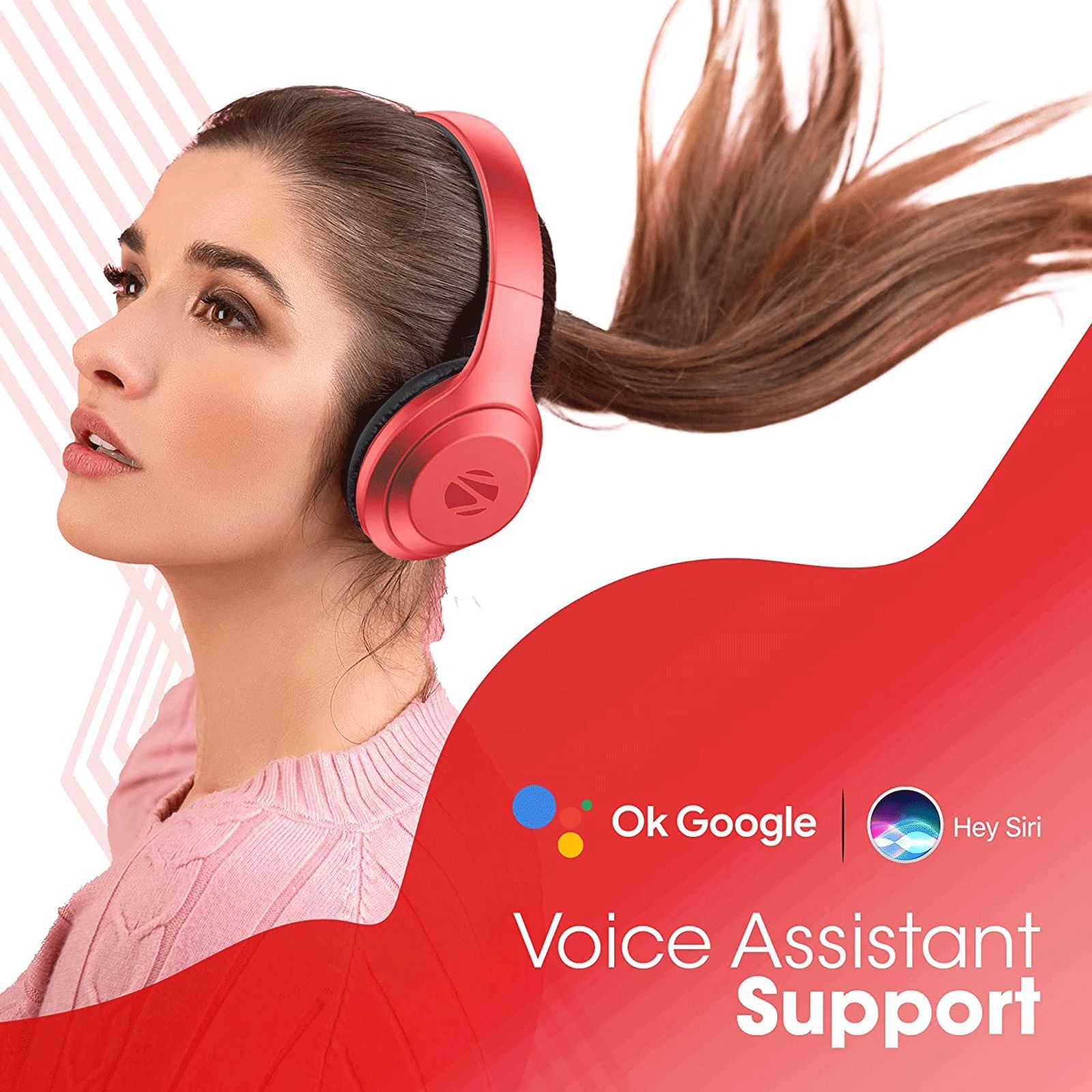 ZEBRONICS Duke 101 Bluetooth Headphone with Mic (12 Hours Playback, Over Ear, Red) ZEBRONICS Duke 101 Bluetooth Headphone with Mic (12 Hours Playback, Over Ear, Red)_6