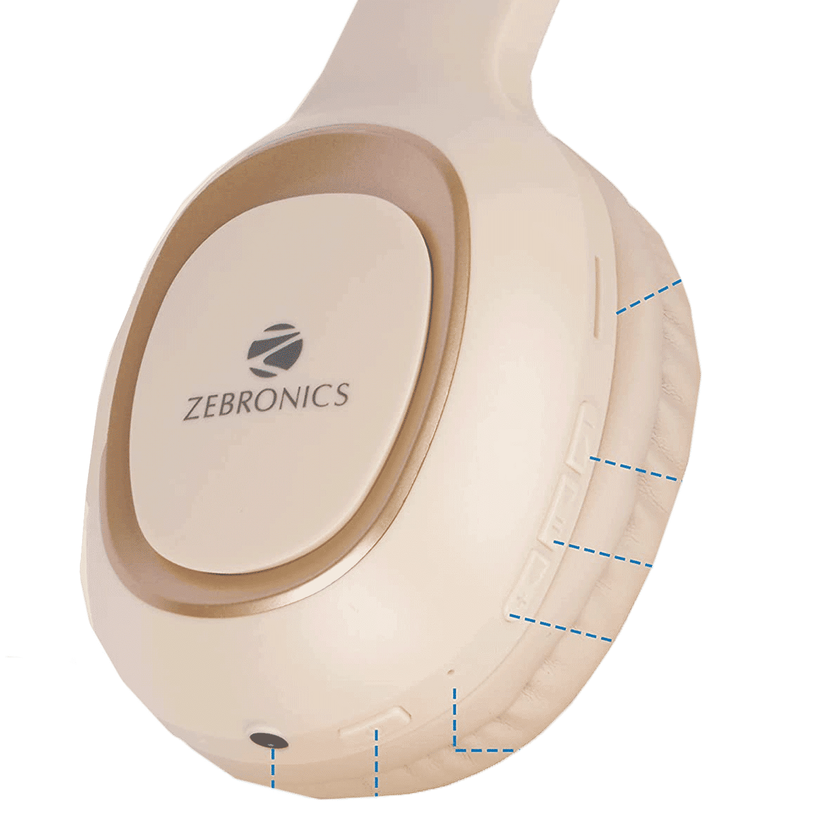 ZEBRONICS Paradise Bluetooth Headphone with Mic (15 Hours Playback, Over Ear, Beige) ZEBRONICS Paradise Bluetooth Headphone with Mic (15 Hours Playback, Over Ear, Beige)_5