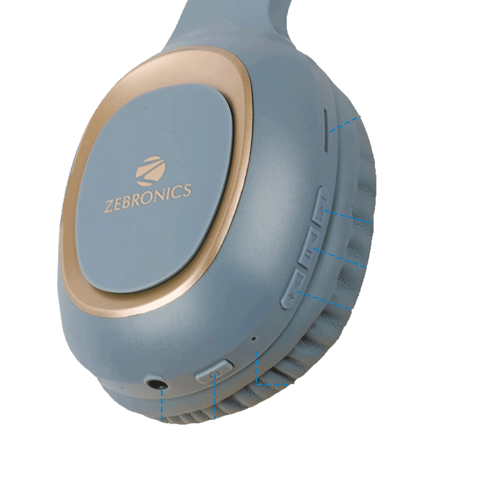 ZEBRONICS Paradise Bluetooth Headphone with Mic (15 Hours Playback, Over Ear, Blue)_5