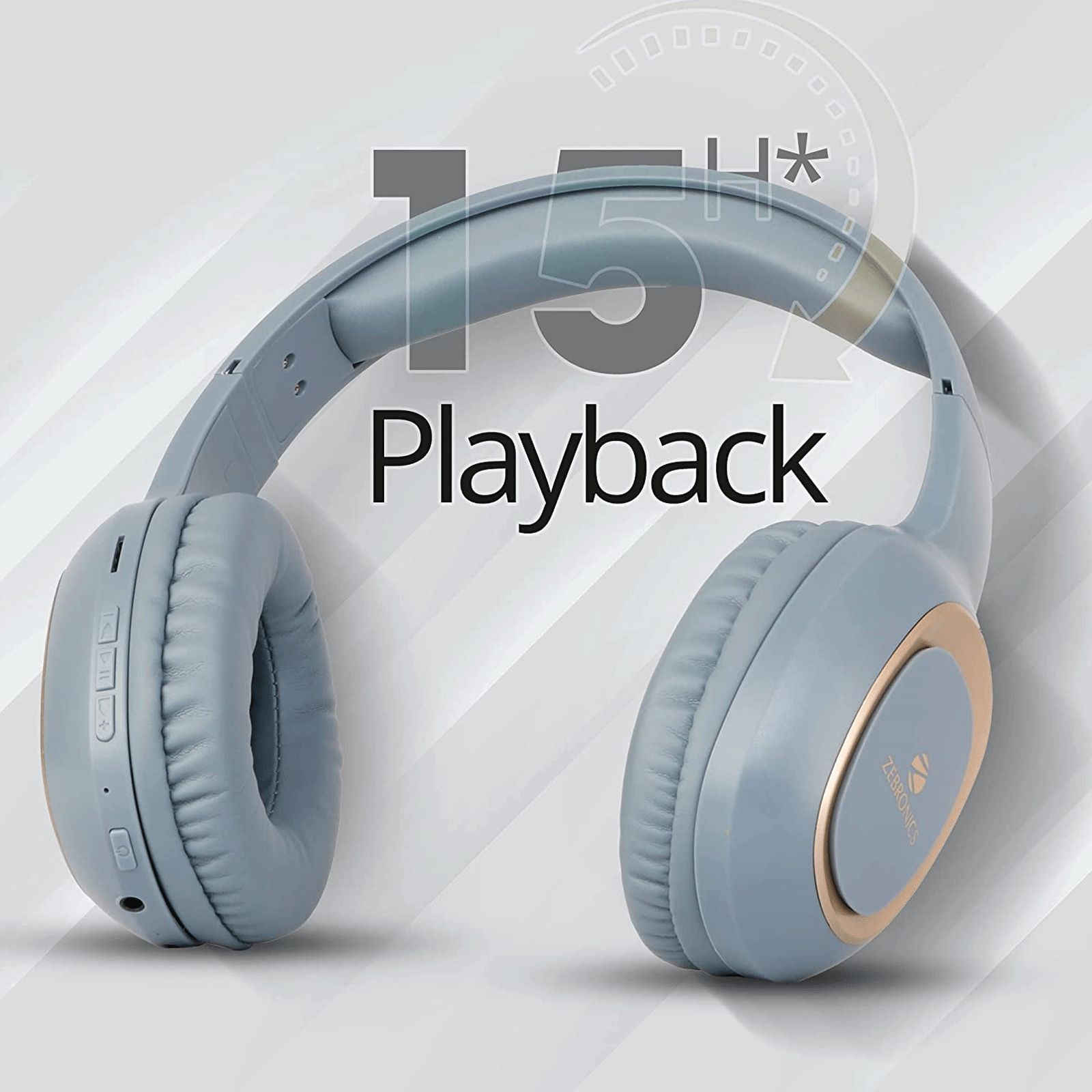 ZEBRONICS Paradise Bluetooth Headphone with Mic (15 Hours Playback, Over Ear, Blue)_6