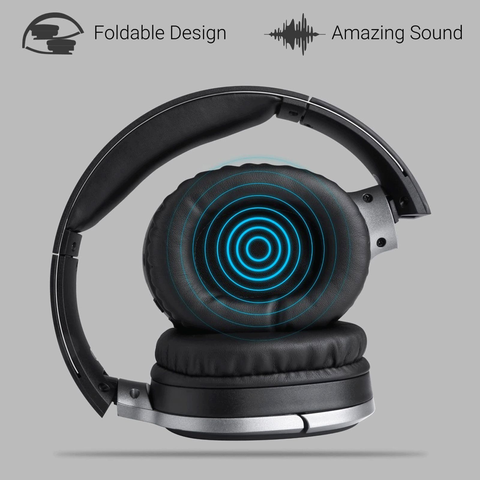 ZEBRONICS Envy Bluetooth Headphone with Mic (33 Hours Playtime, Over Ear, Black)_7