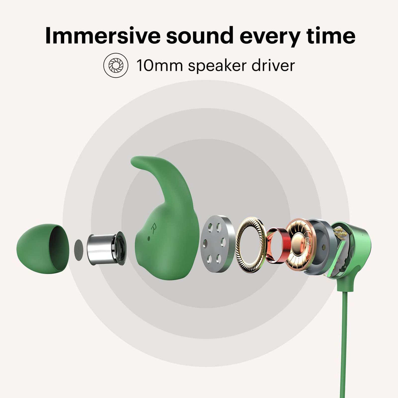 noise Sense Neckband (IPX5 Water Resistant, 25 Hours Playtime, Forest Green)_7