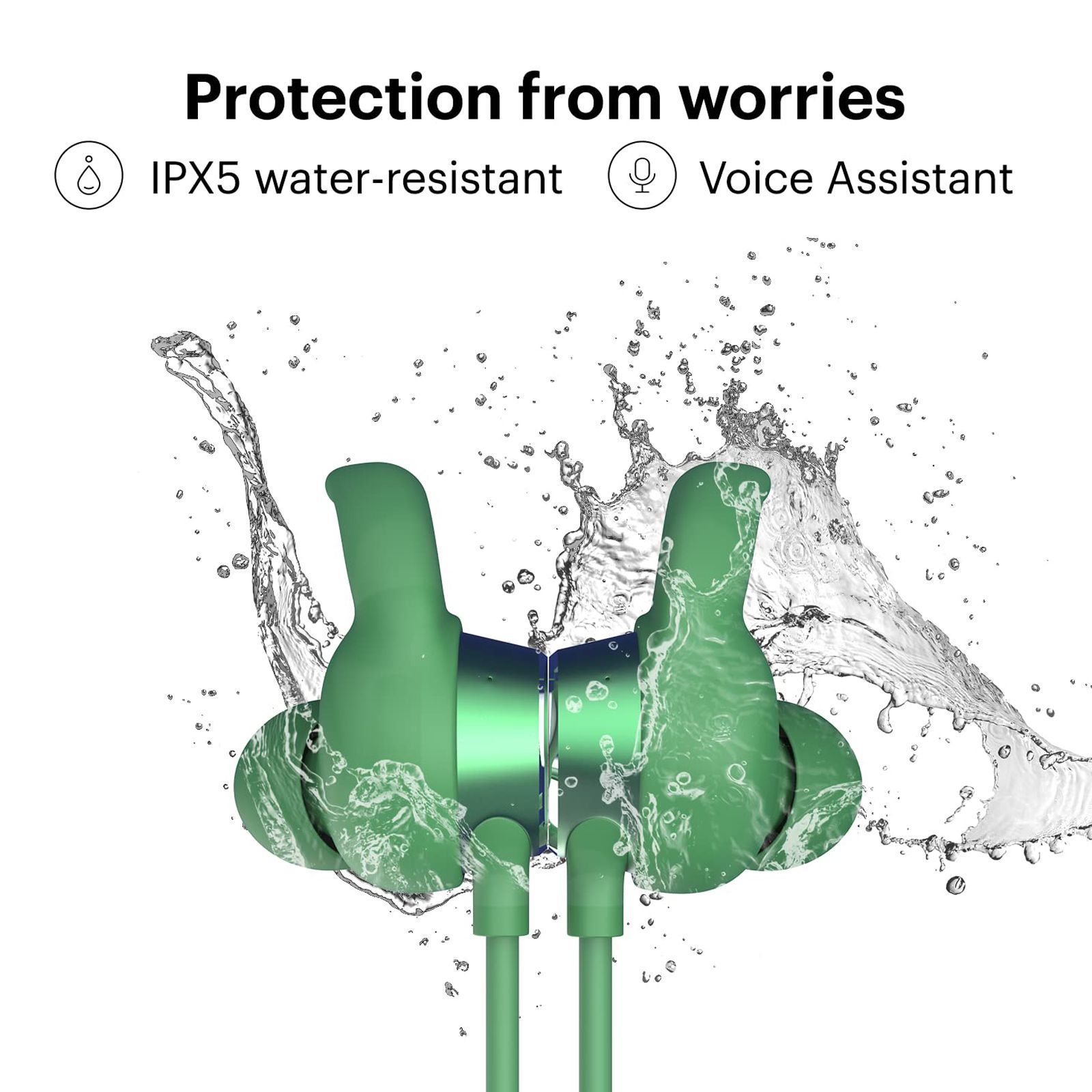 noise Sense Neckband (IPX5 Water Resistant, 25 Hours Playtime, Forest Green)_5
