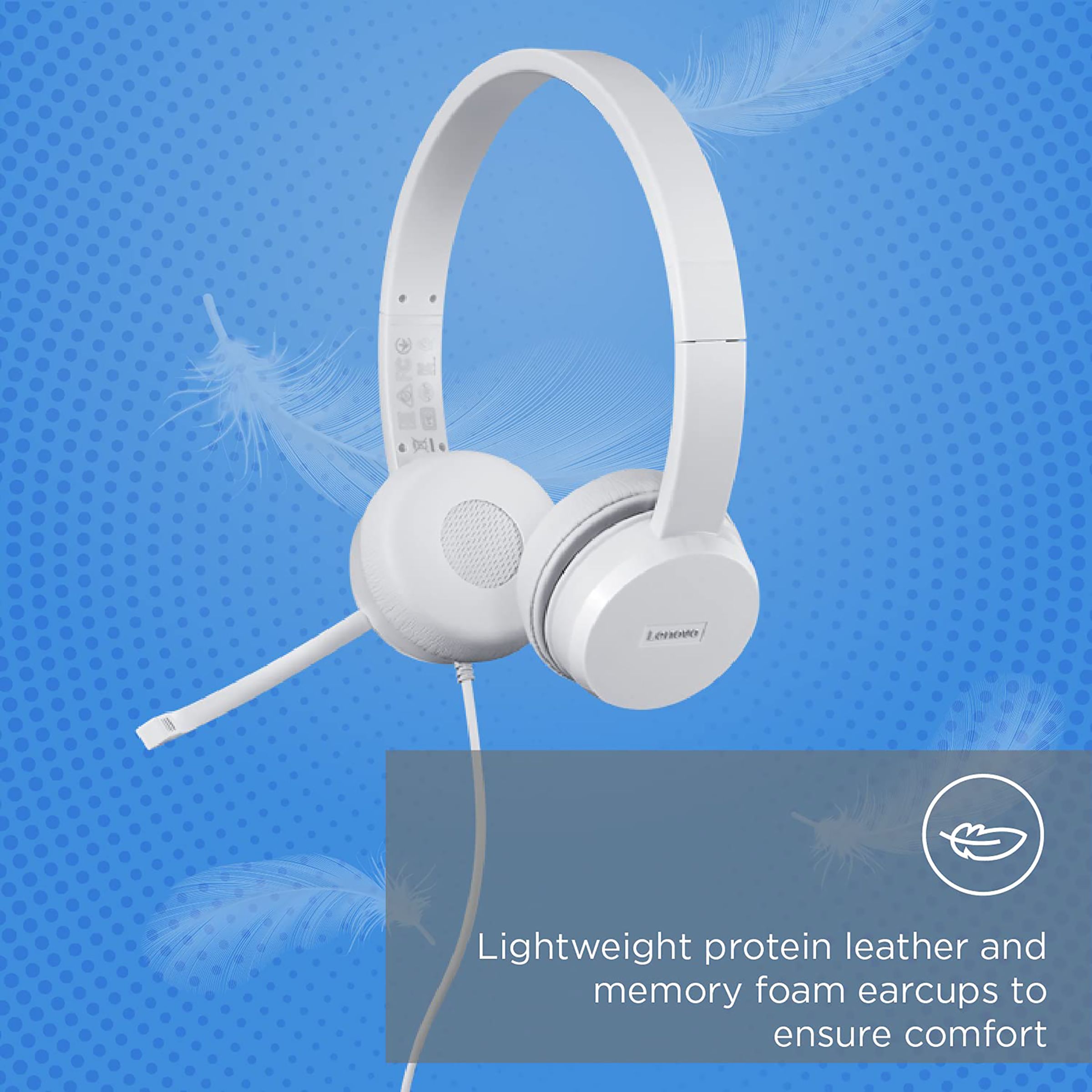Lenovo 110 Stereo GXD1B67867 Wired Headphone with Mic (On Ear, White) Lenovo 110 Stereo GXD1B67867 Wired Headphone with Mic (On Ear, White)_4