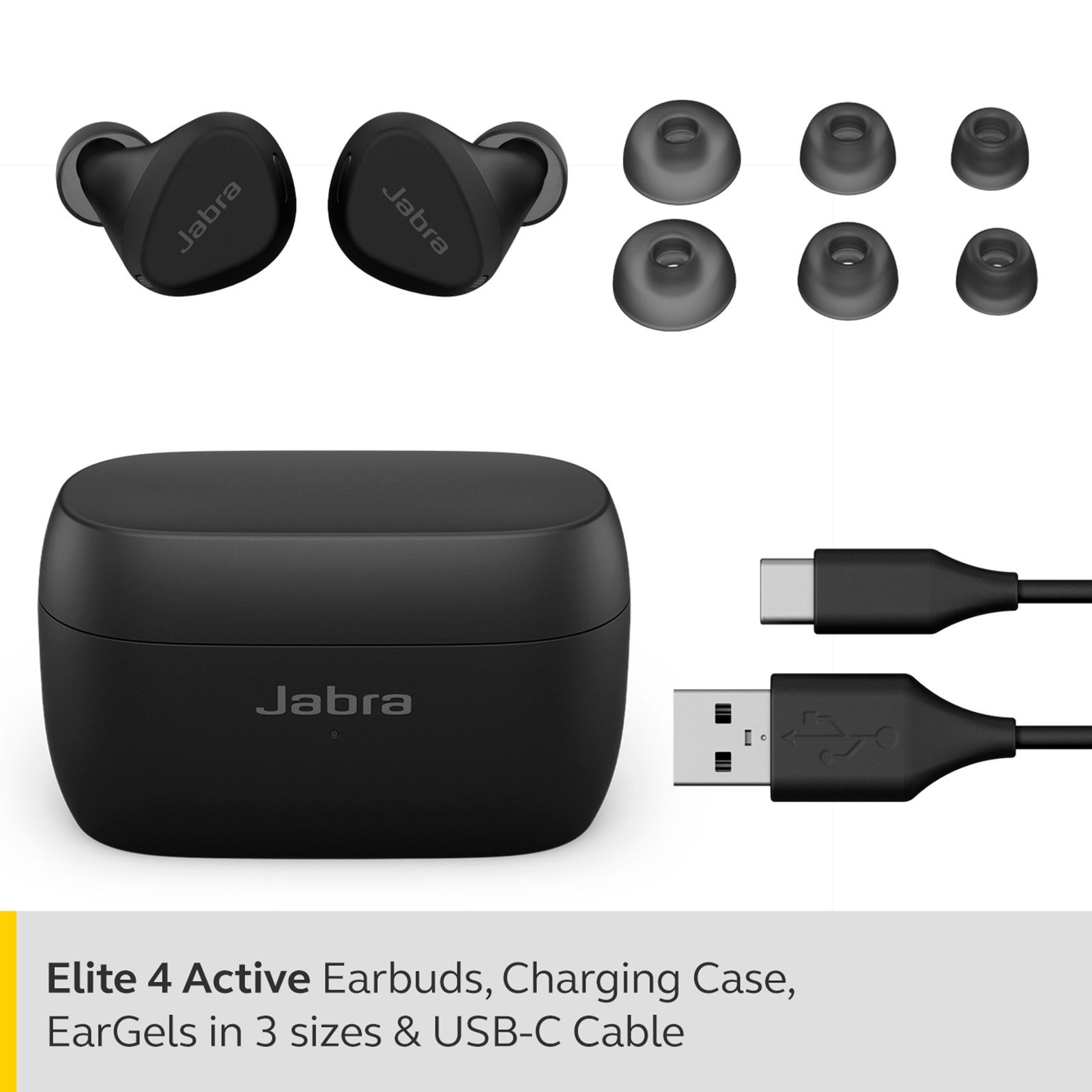 Jabra Elite 4 Active TWS Earbuds with Active Noise Cancellation (IP57 Water & Sweatproof, 28 Hours Playback, Black)_4
