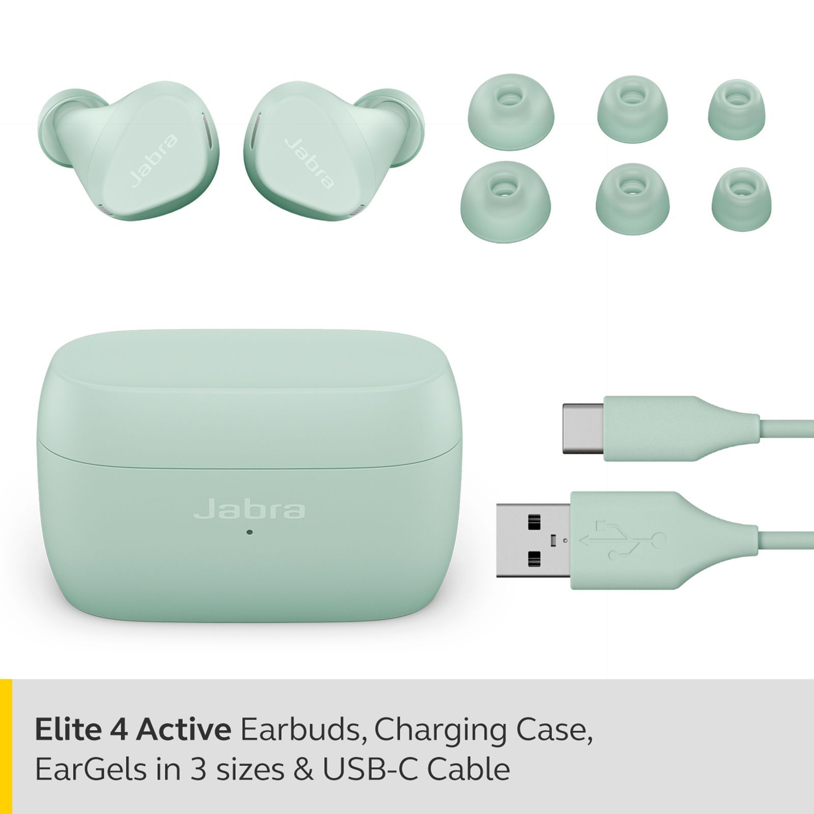 Jabra Elite 4 Active TWS Earbuds with Active Noise Cancellation (IP57 Water & Sweatproof, 28 Hours Playback, Mint)_3